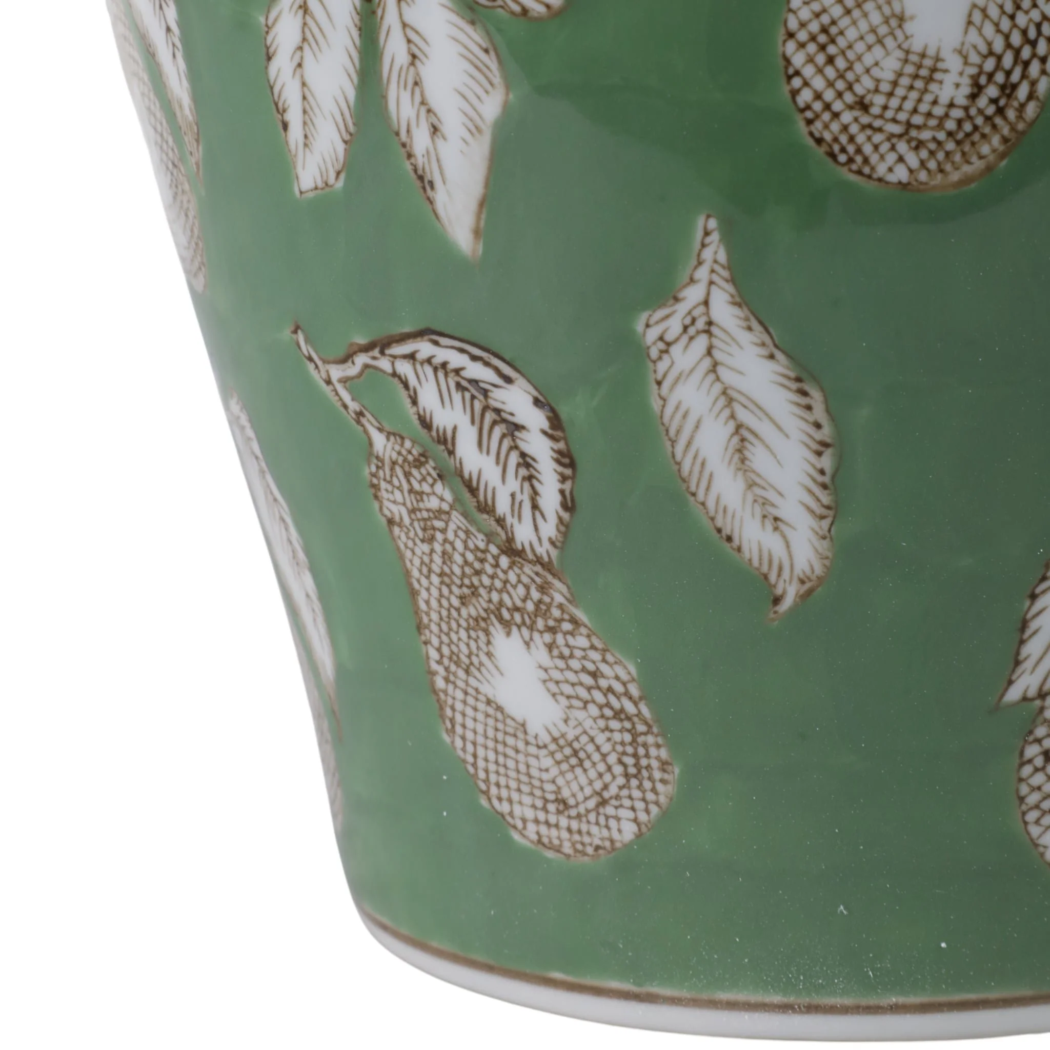 14x9" Pears & Twigs Temple Jar, Green/brown - Image 5