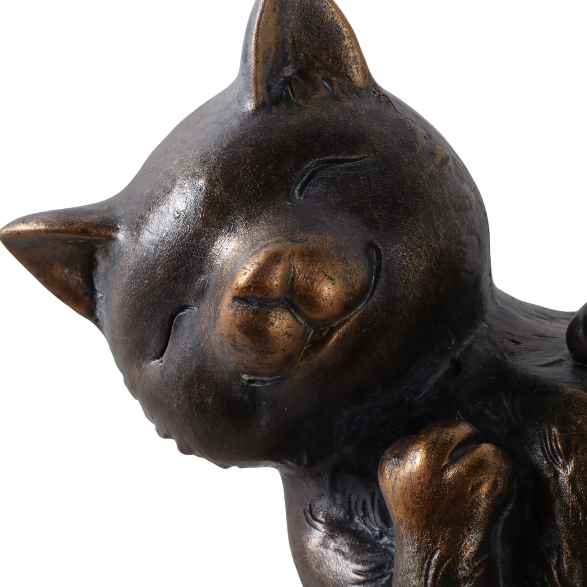 14x9" Playful Kitty With Bird, Bronze - Image 5