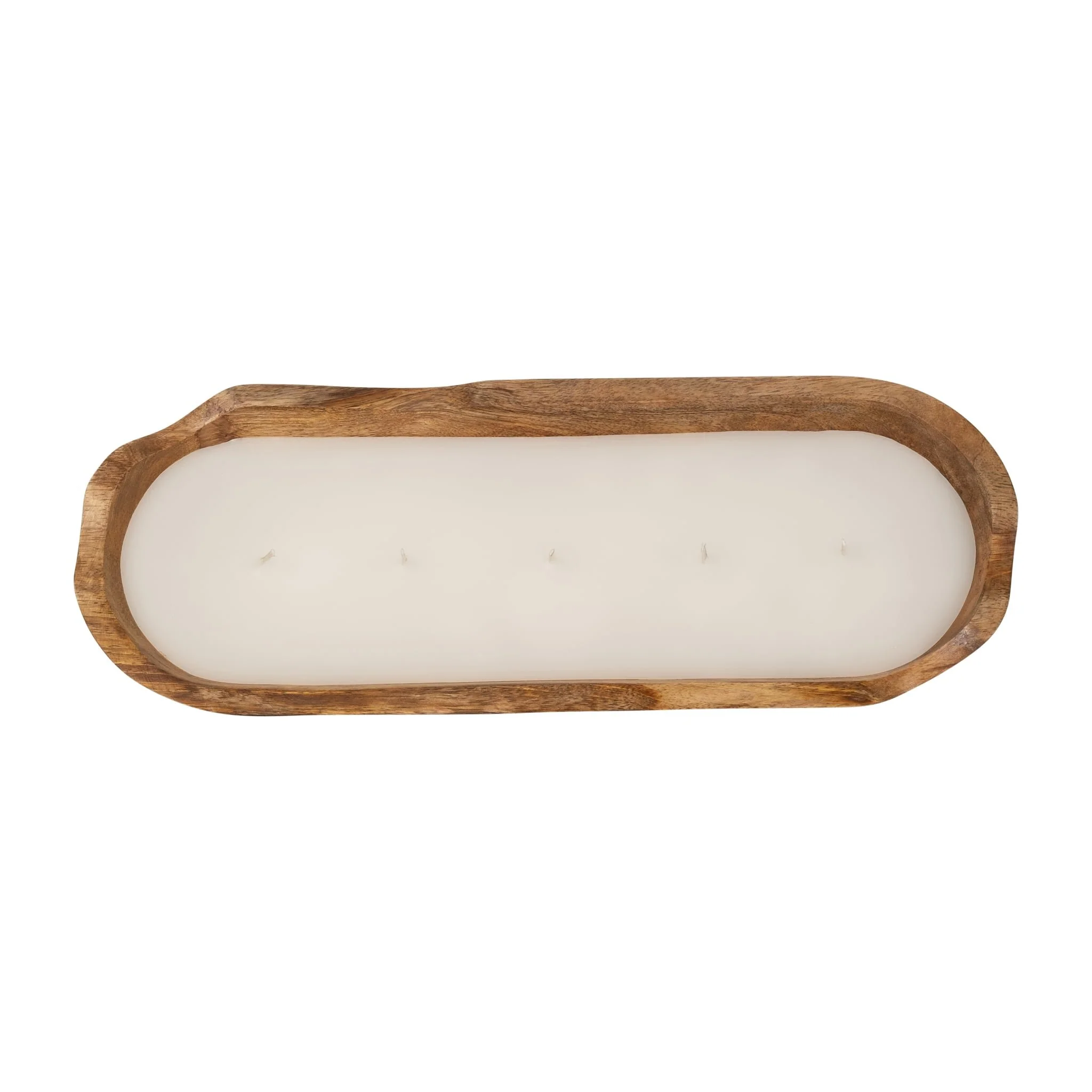 15" 17 Oz Vanilla Oval Wood Bowl Candle, Natural - Image 5