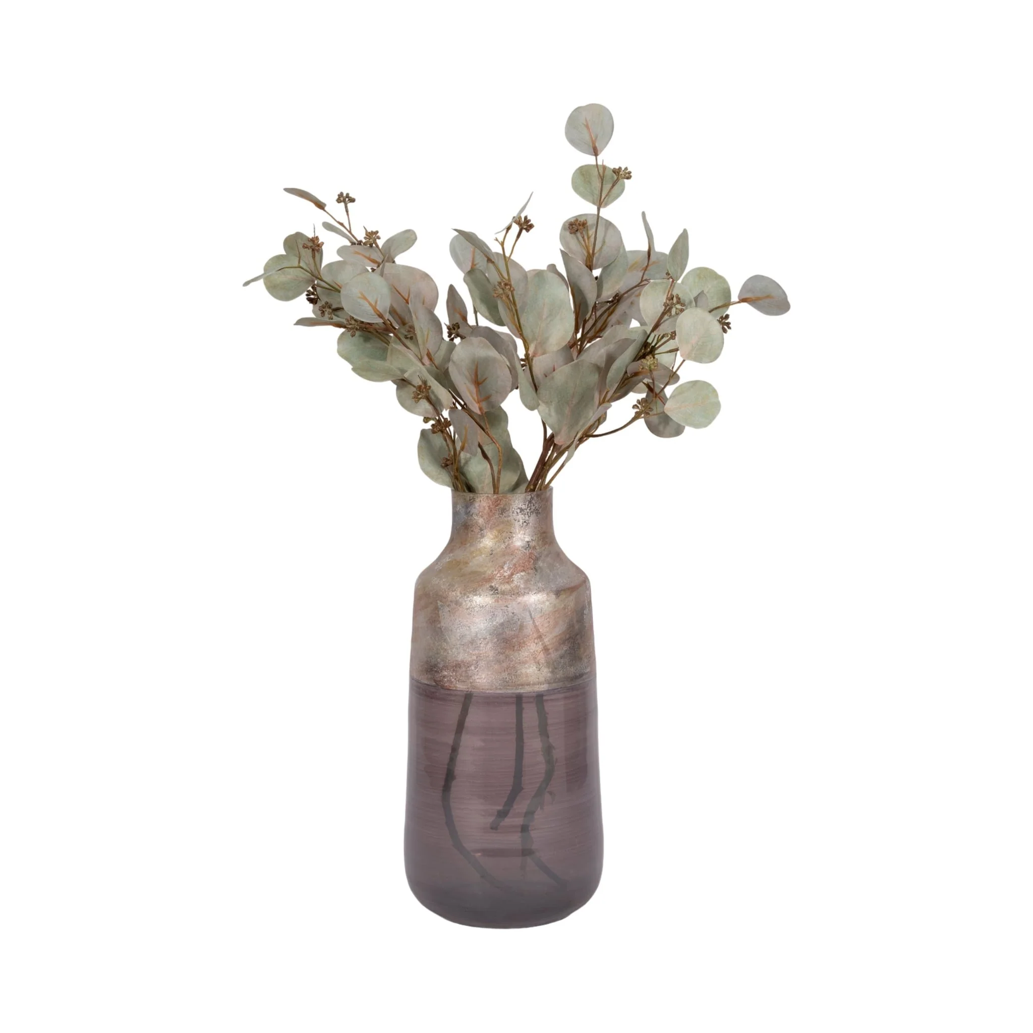 15" 2-tone Glass Vase, Grey Multi - Image 2