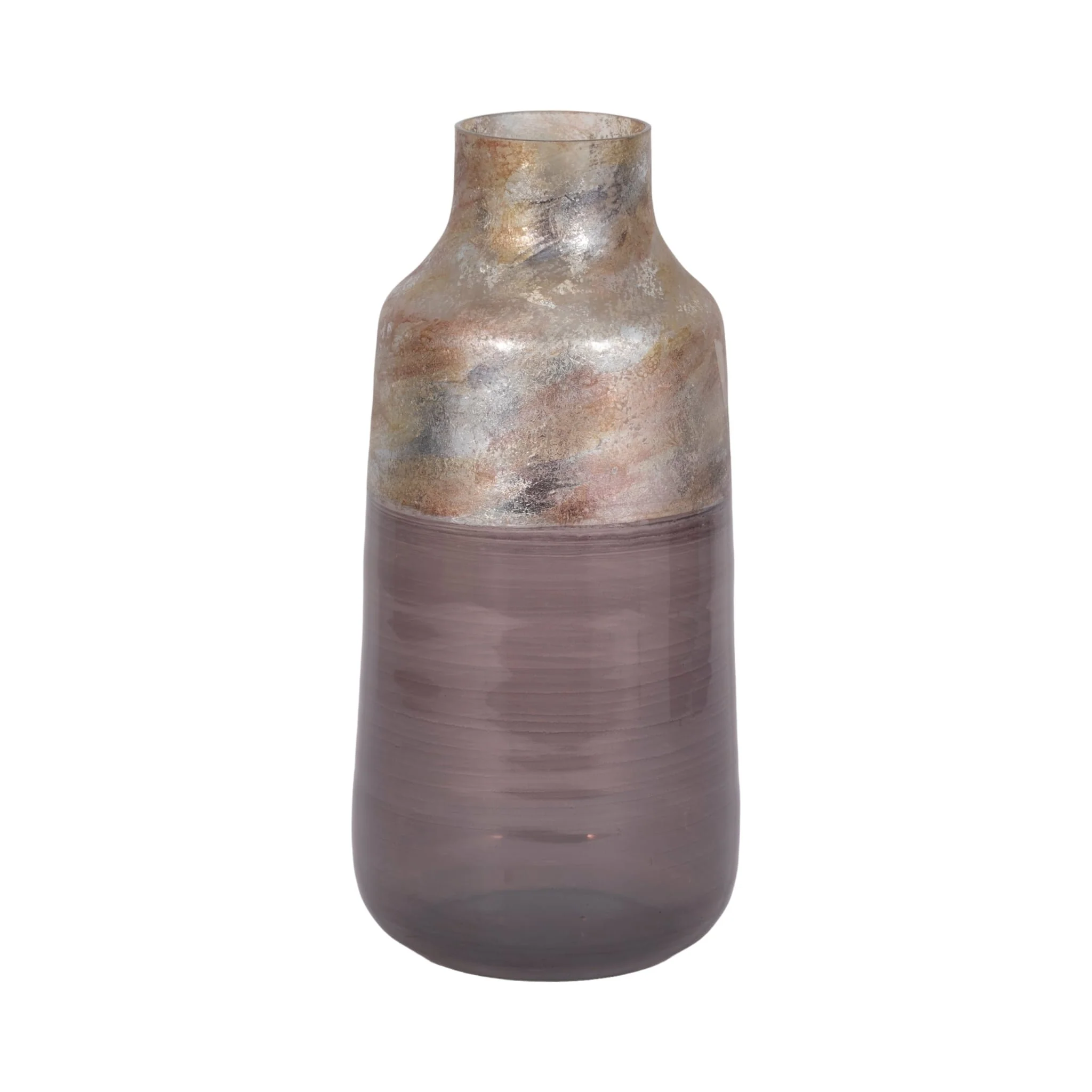 15" 2-tone Glass Vase, Grey Multi - Image 3