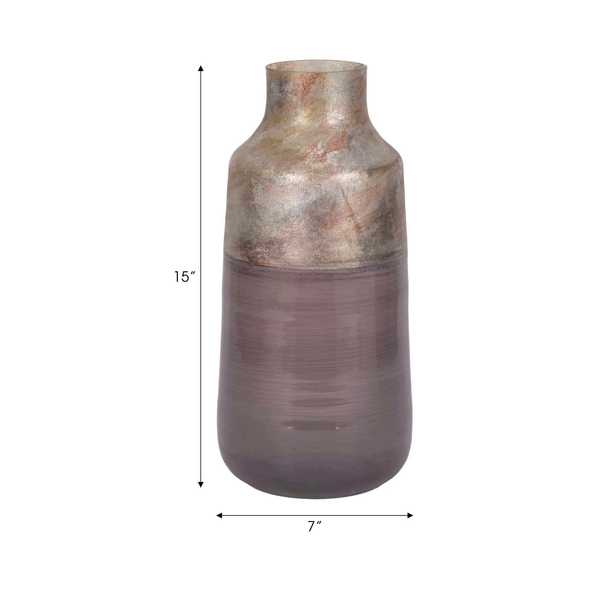 15" 2-tone Glass Vase, Grey Multi - Image 8