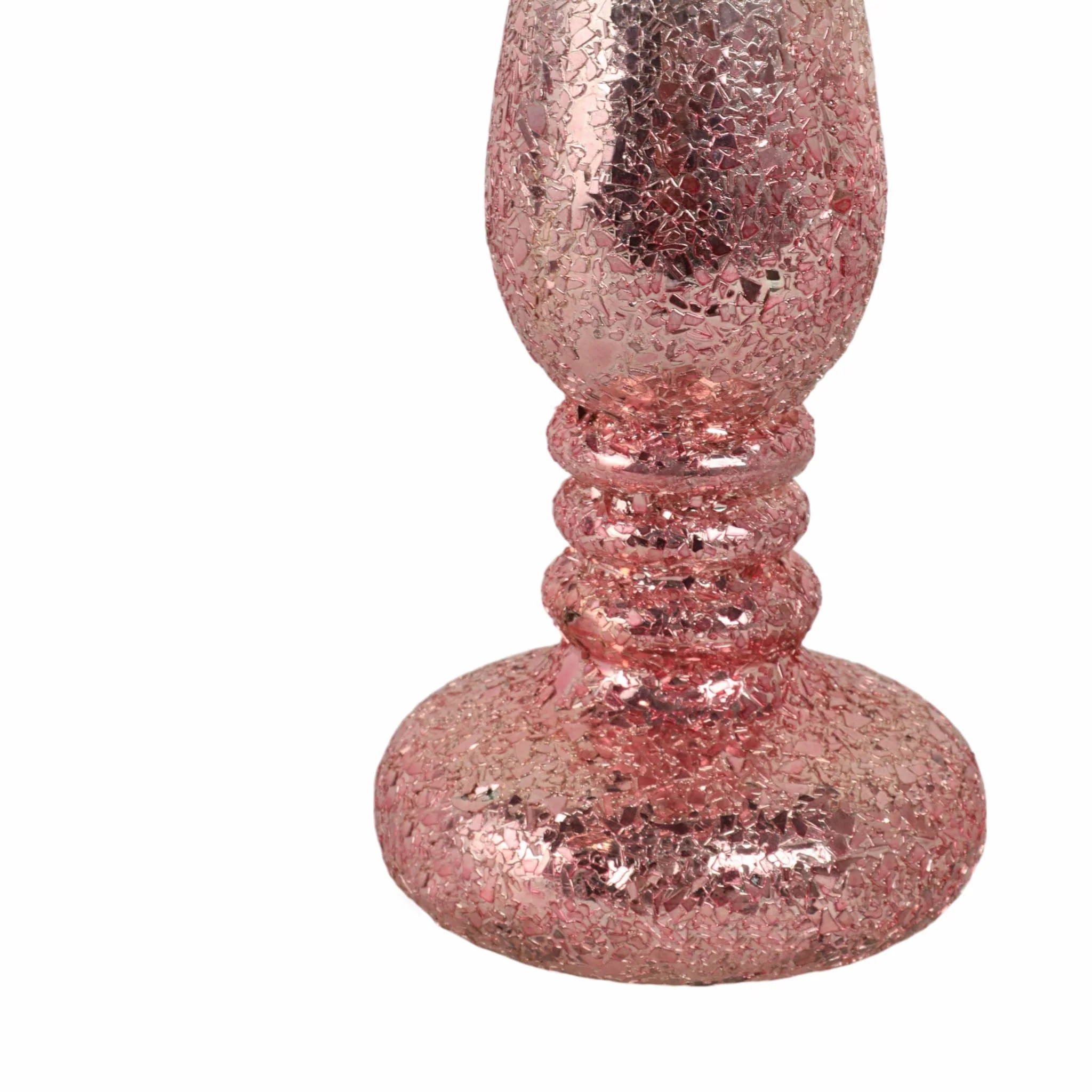 15" Blush Crackled Candle Holder - Image 5