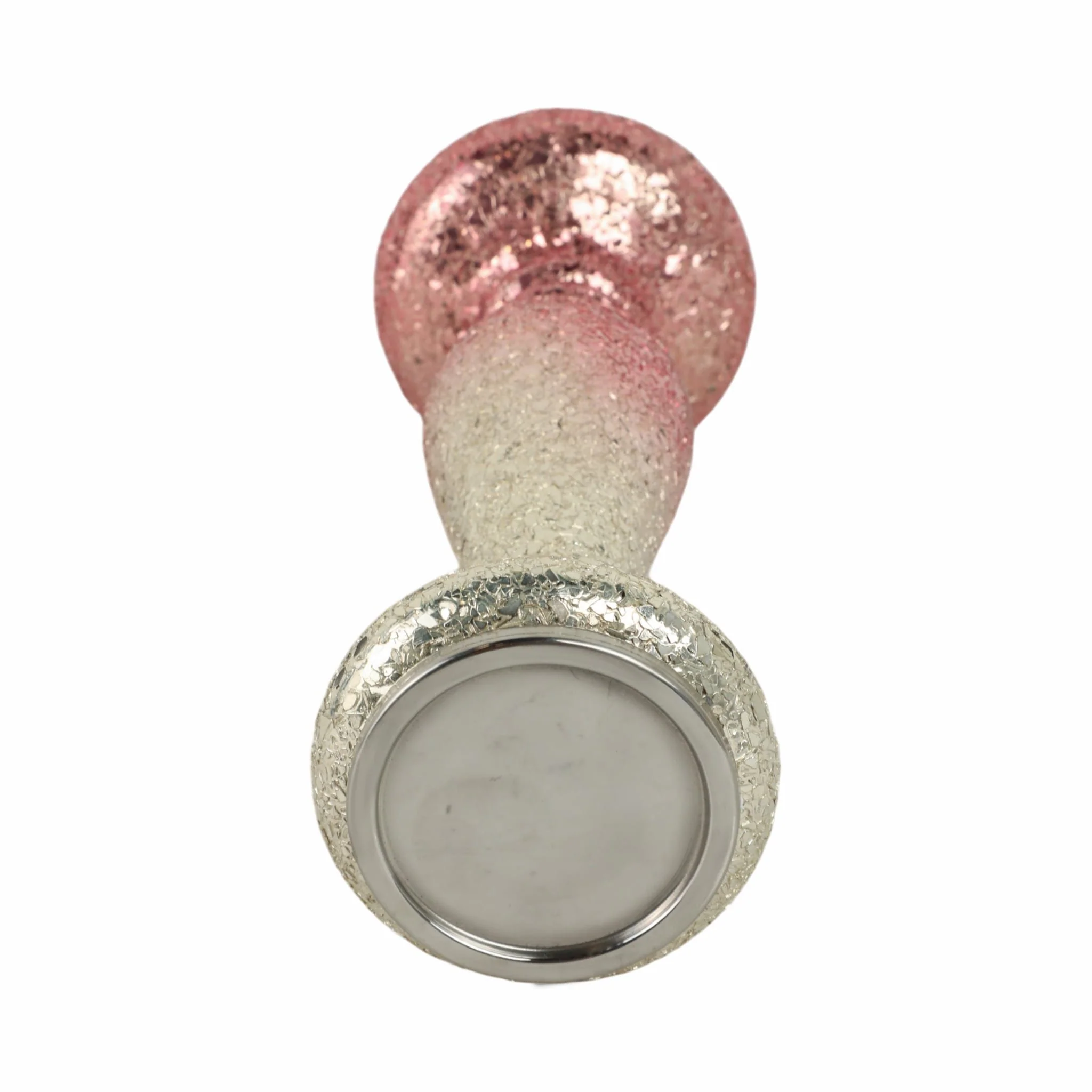 15" Blush Crackled Candle Holder - Image 6