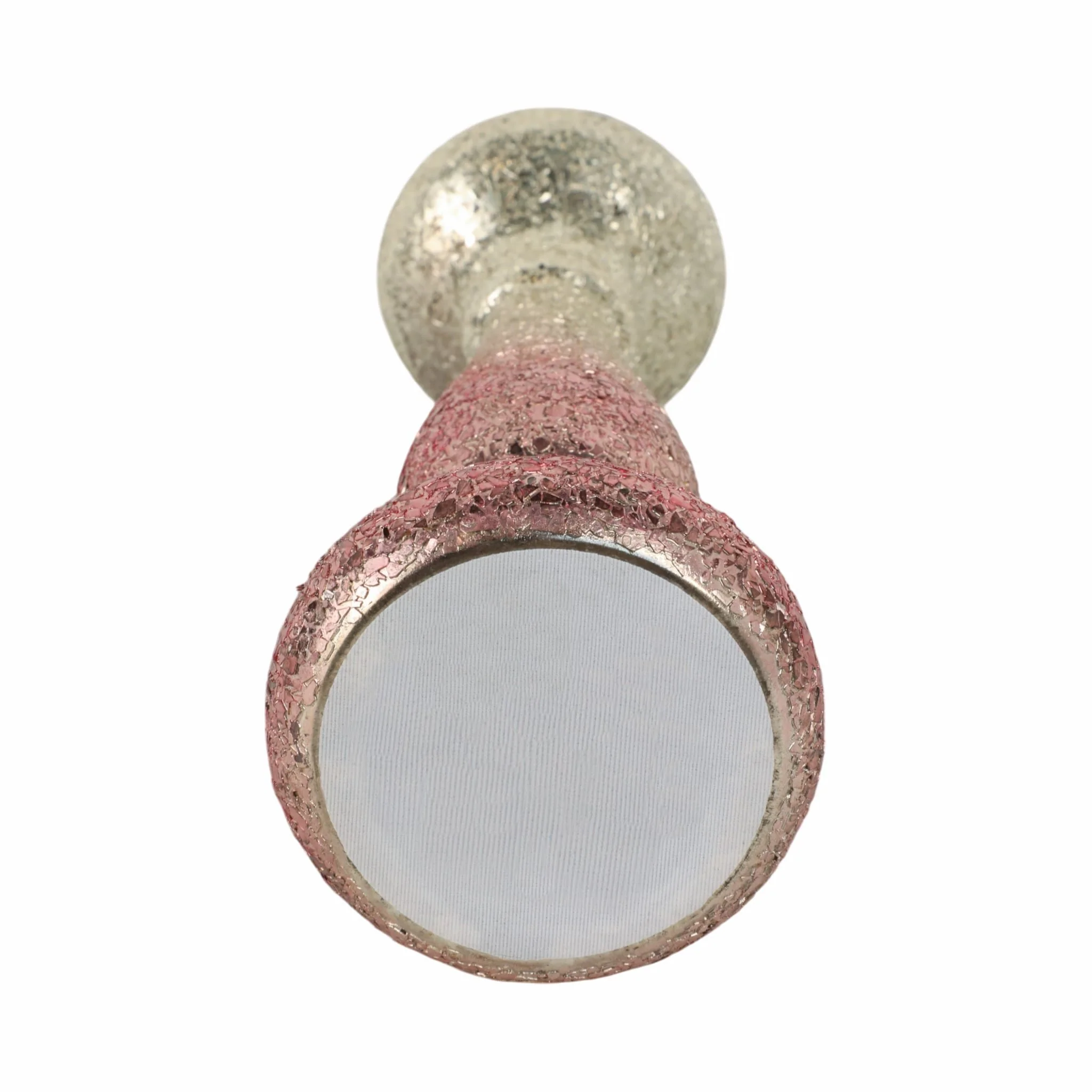 15" Blush Crackled Candle Holder - Image 7