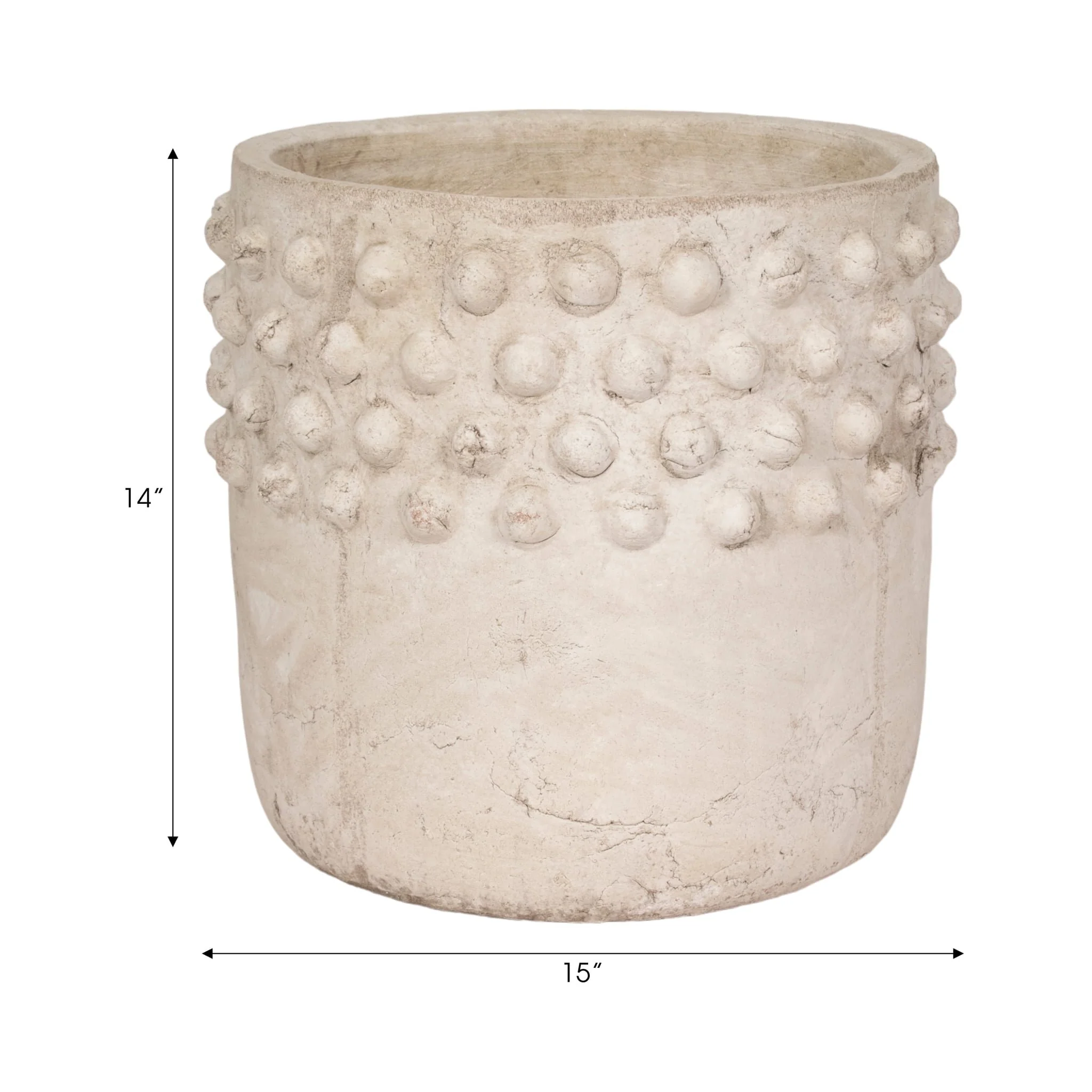 15" Half Bubble Weathered Planter, Ivor - Image 7