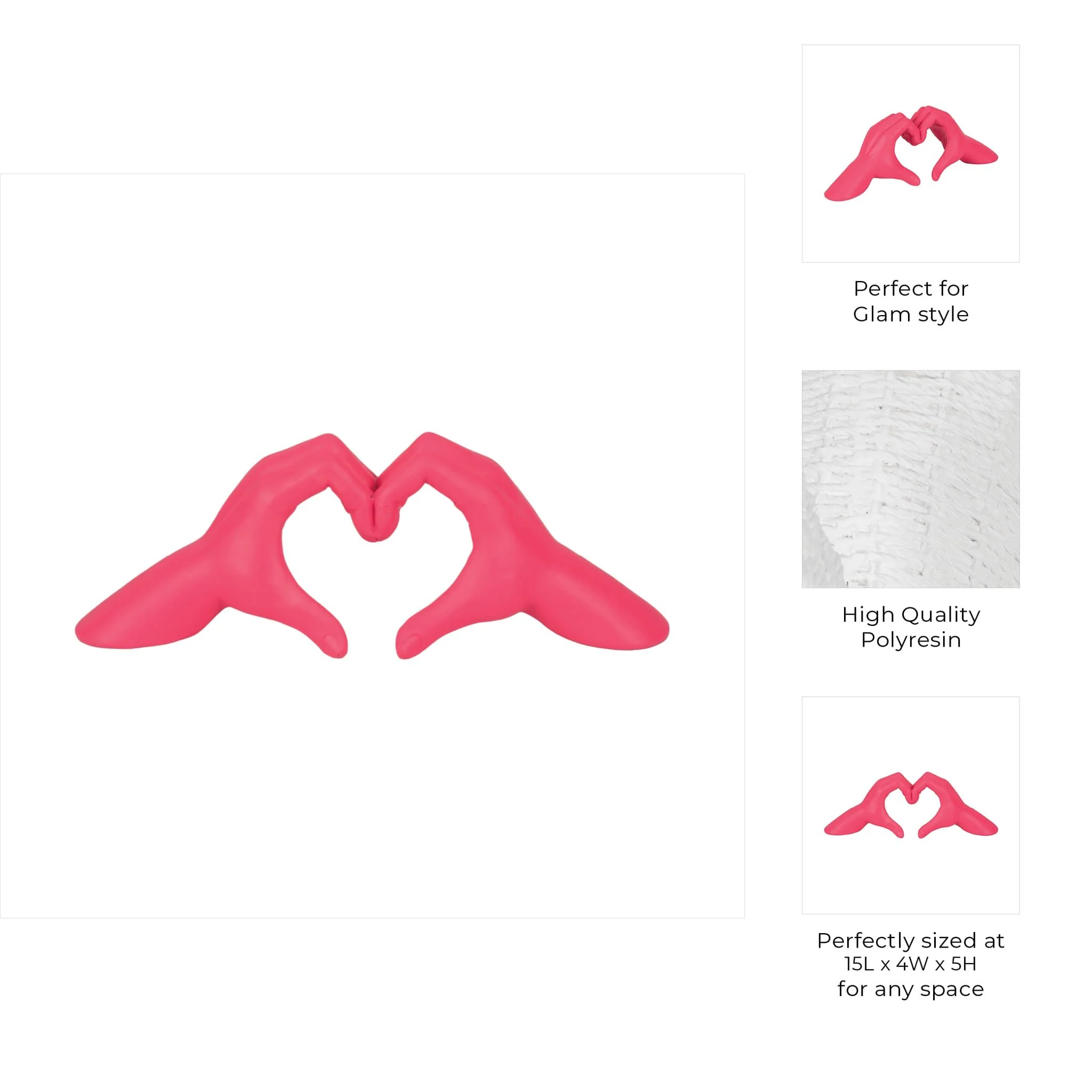 15" Heart Hands, Pink - Image 9