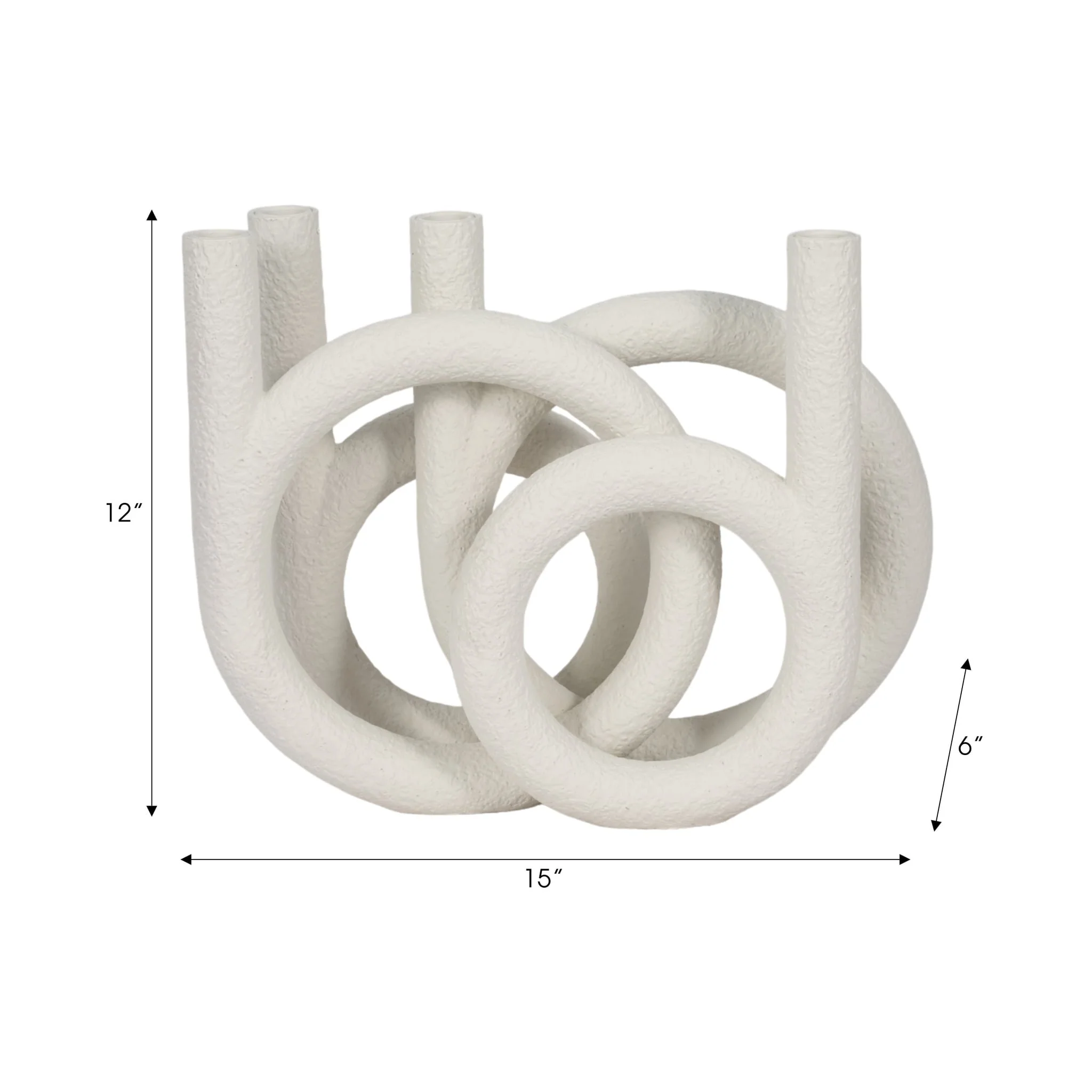 15" Looped 4-taper Candleholder, White - Image 9
