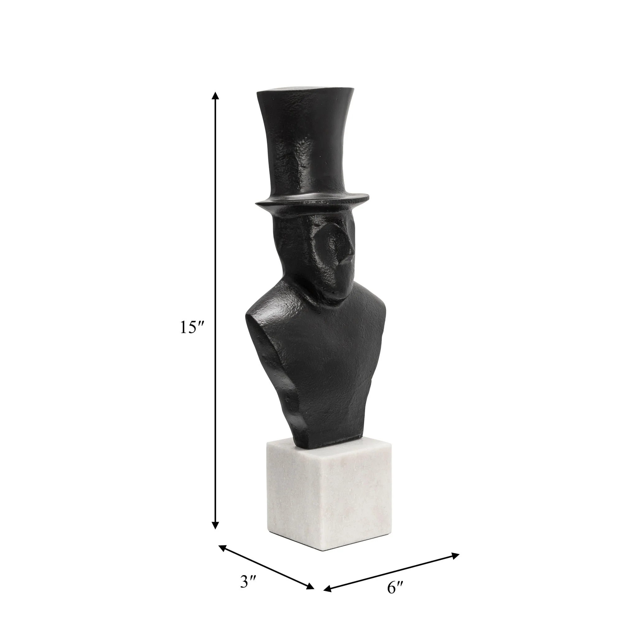 15" Man With Hat, Black - Image 4