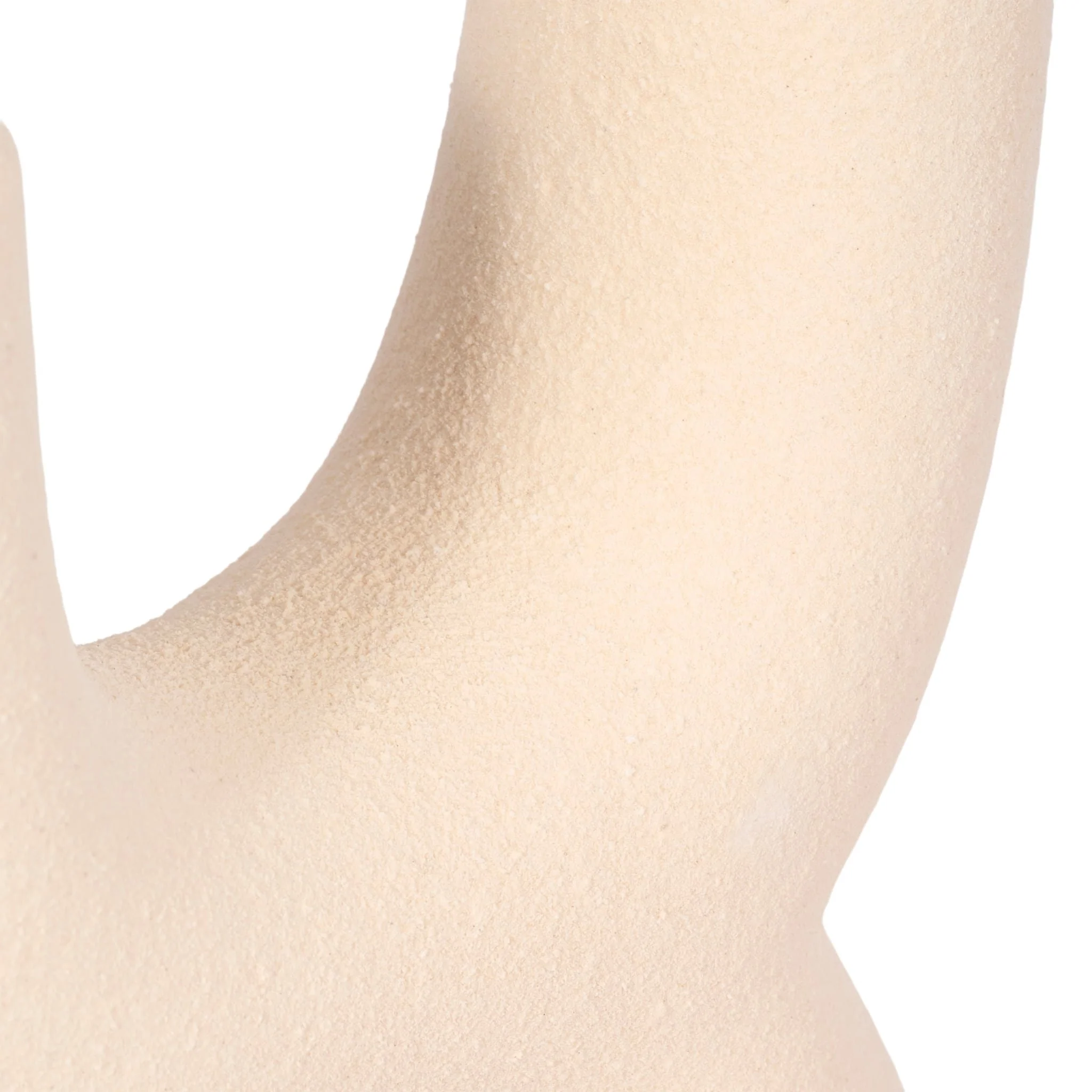 15" Open Cut-out Totem Object Sand Glaze, Ivory - Image 5