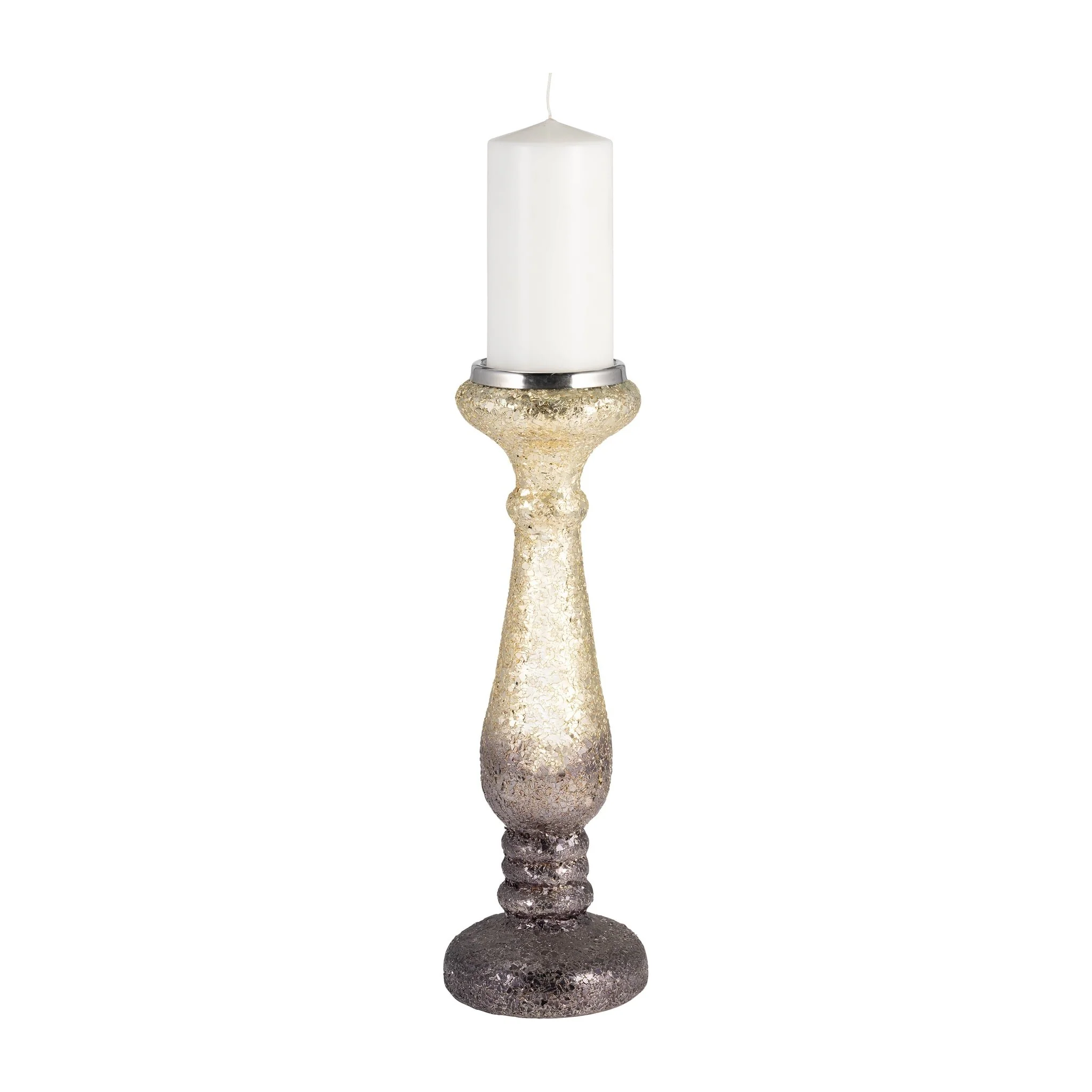 15" Plum Crackled Candle Holder - Image 2