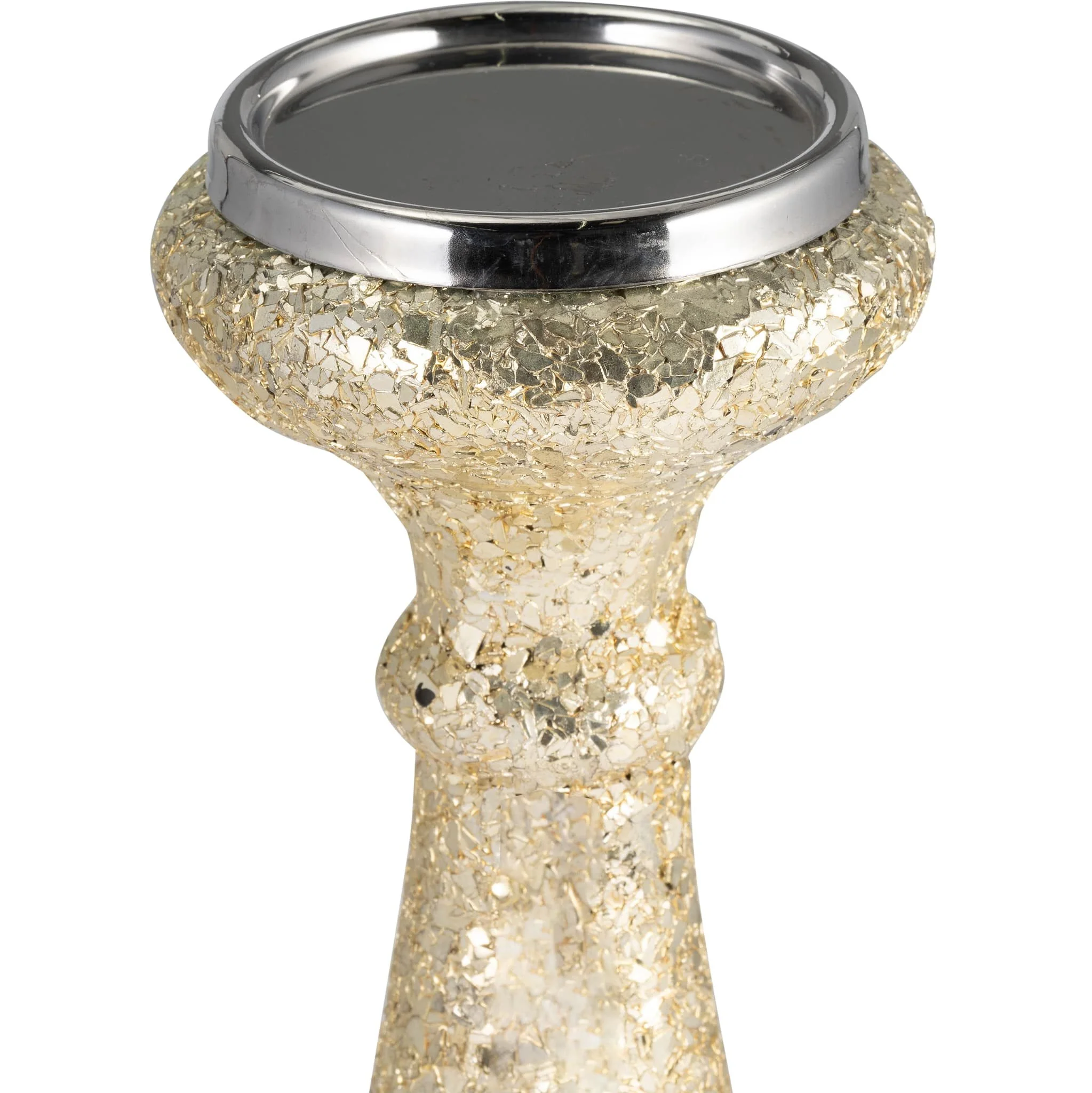 15" Plum Crackled Candle Holder - Image 3