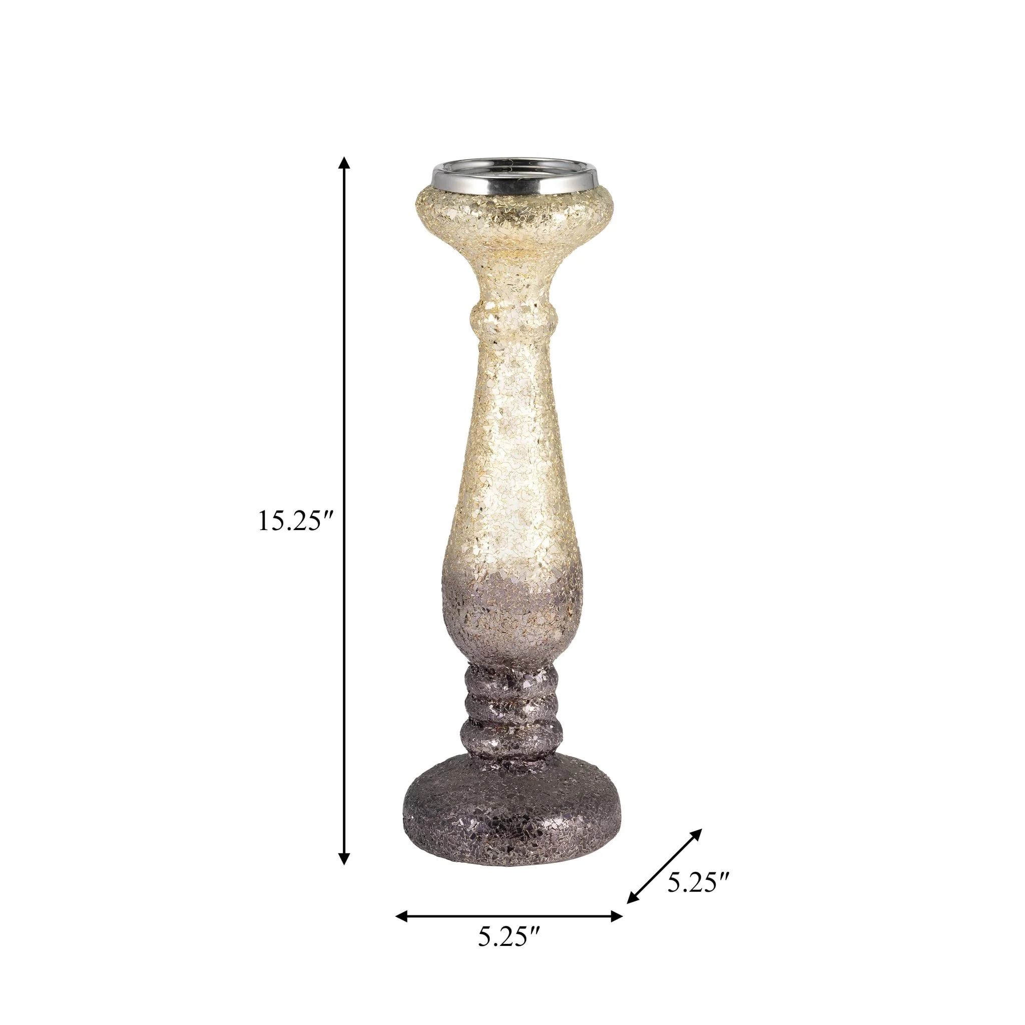 15" Plum Crackled Candle Holder - Image 8