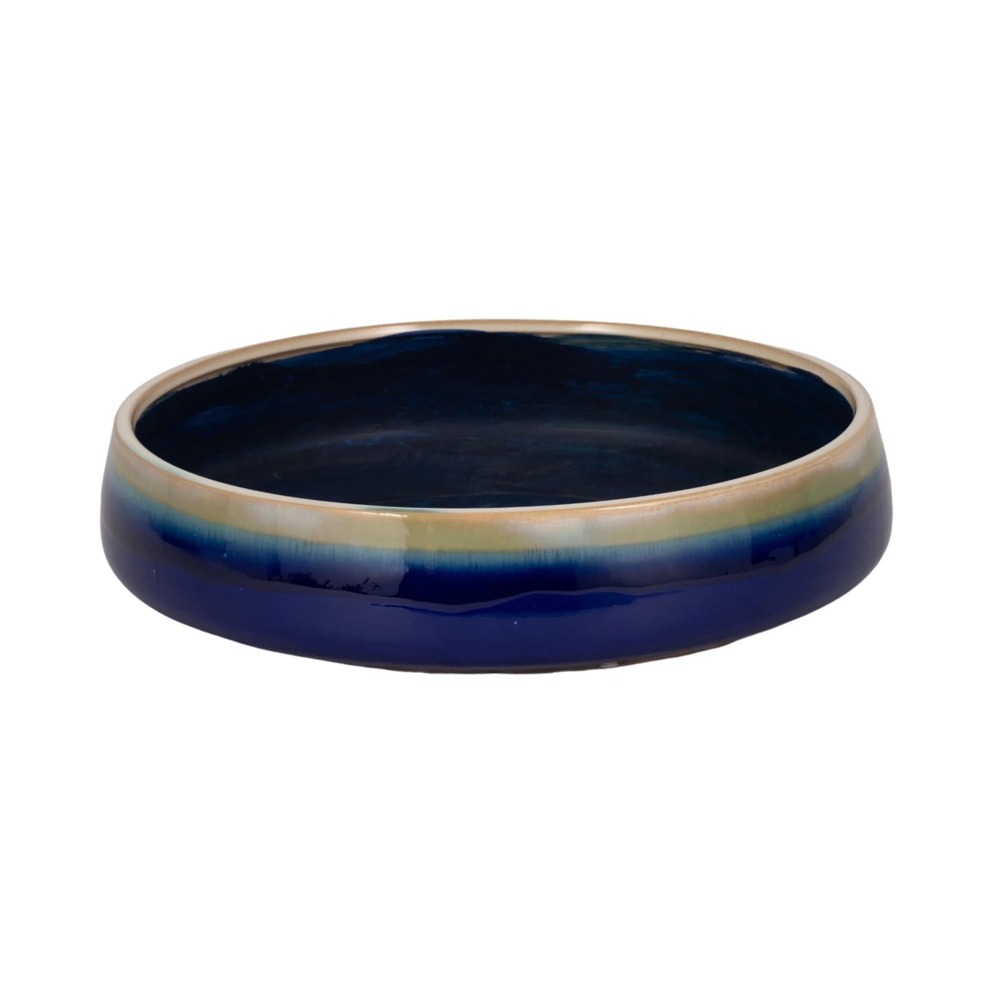 15" Reactive Succulent Planter Bowl, Blue/white - Image 2
