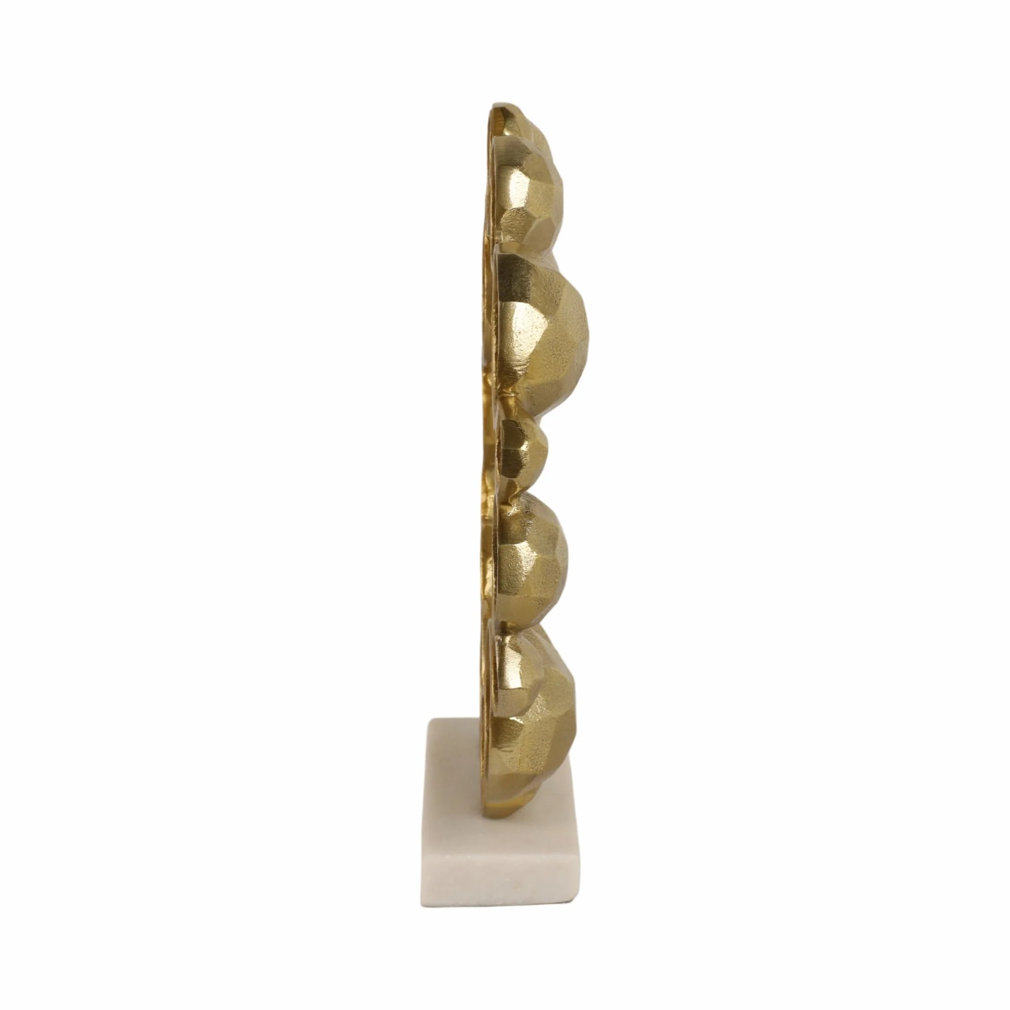 15" Ring Of Orbs On Marble Base, Gold/white - Image 3