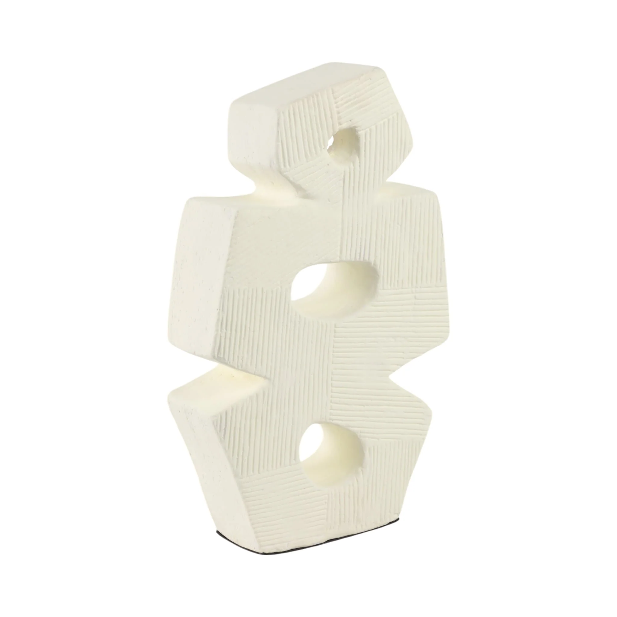 15" Terracotta Abstract Sculpture, Ivory - Image 2