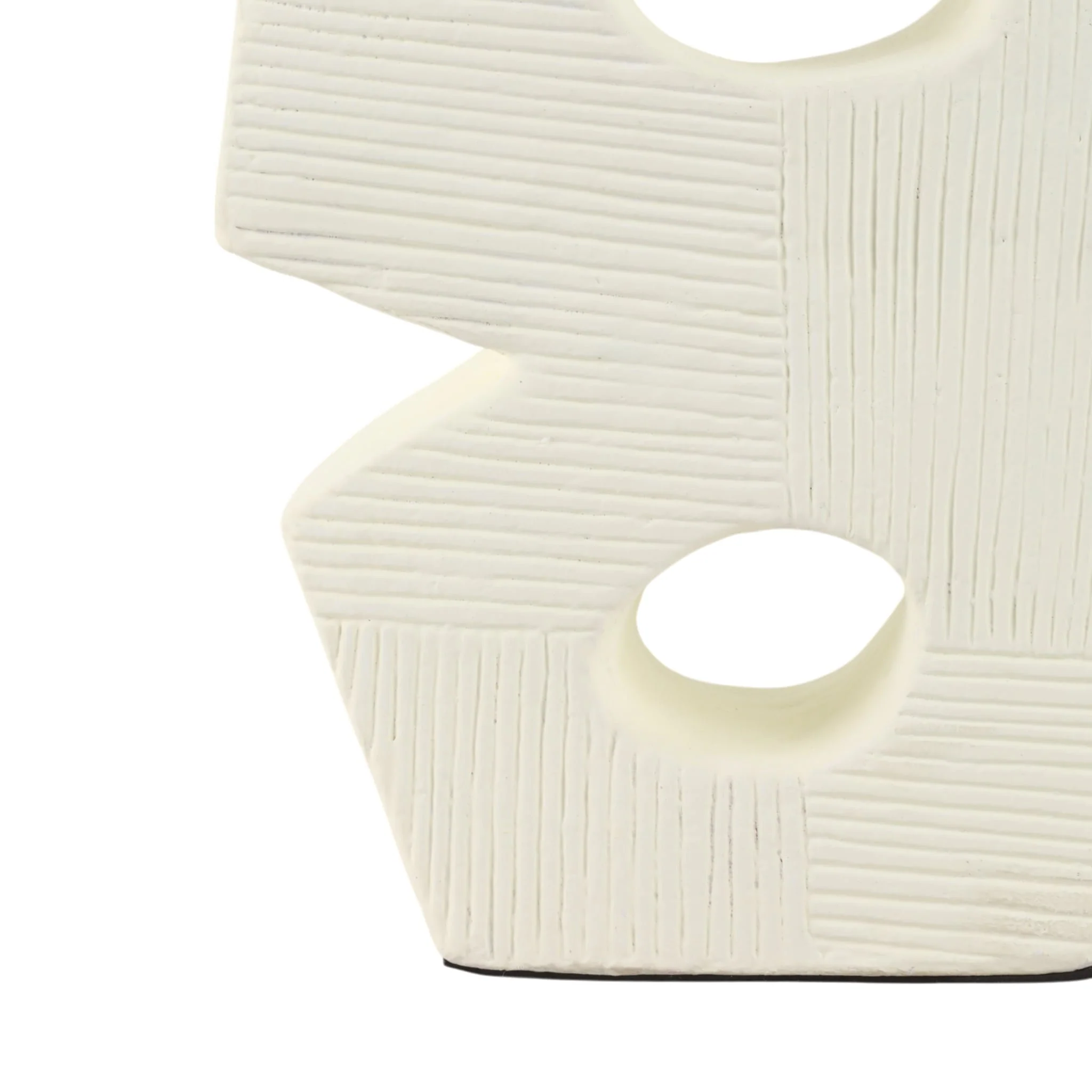 15" Terracotta Abstract Sculpture, Ivory - Image 5
