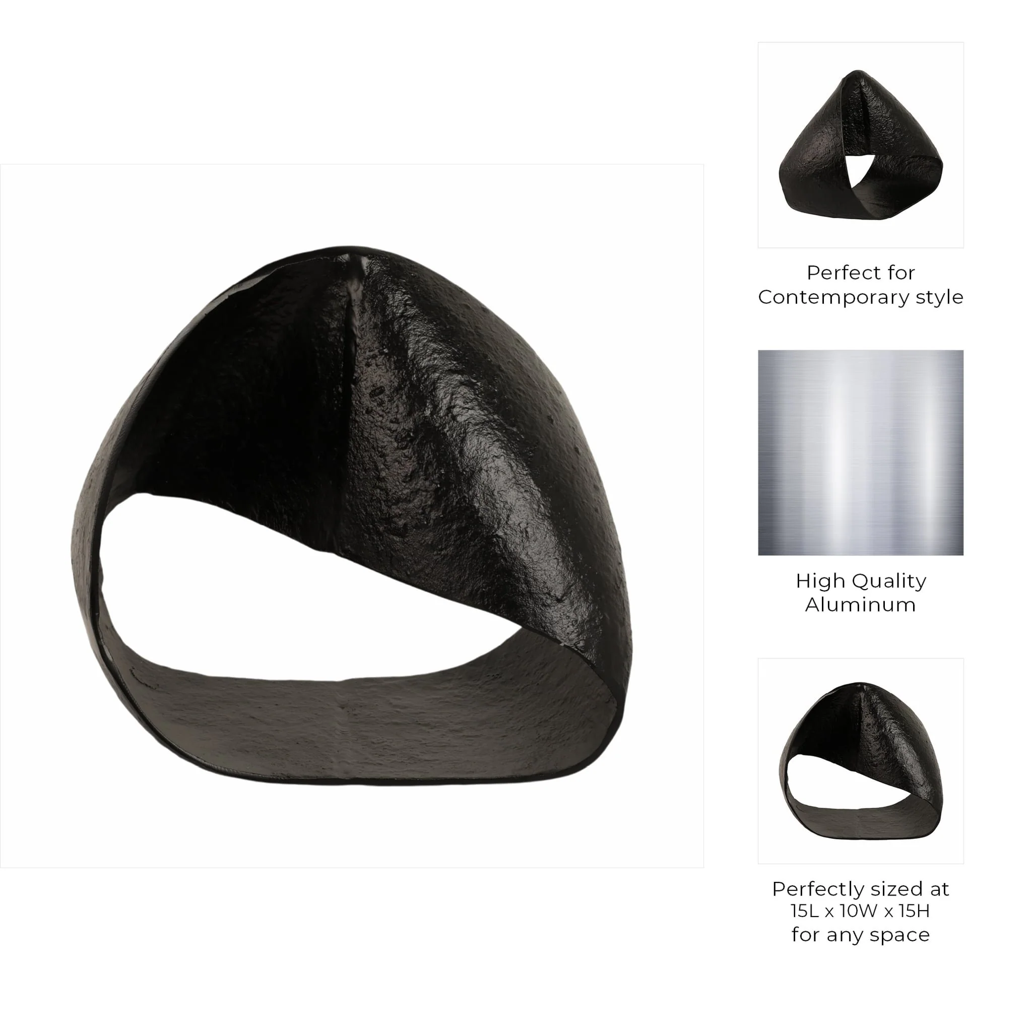 15" Twisted Metal Circle, Black - Image 9