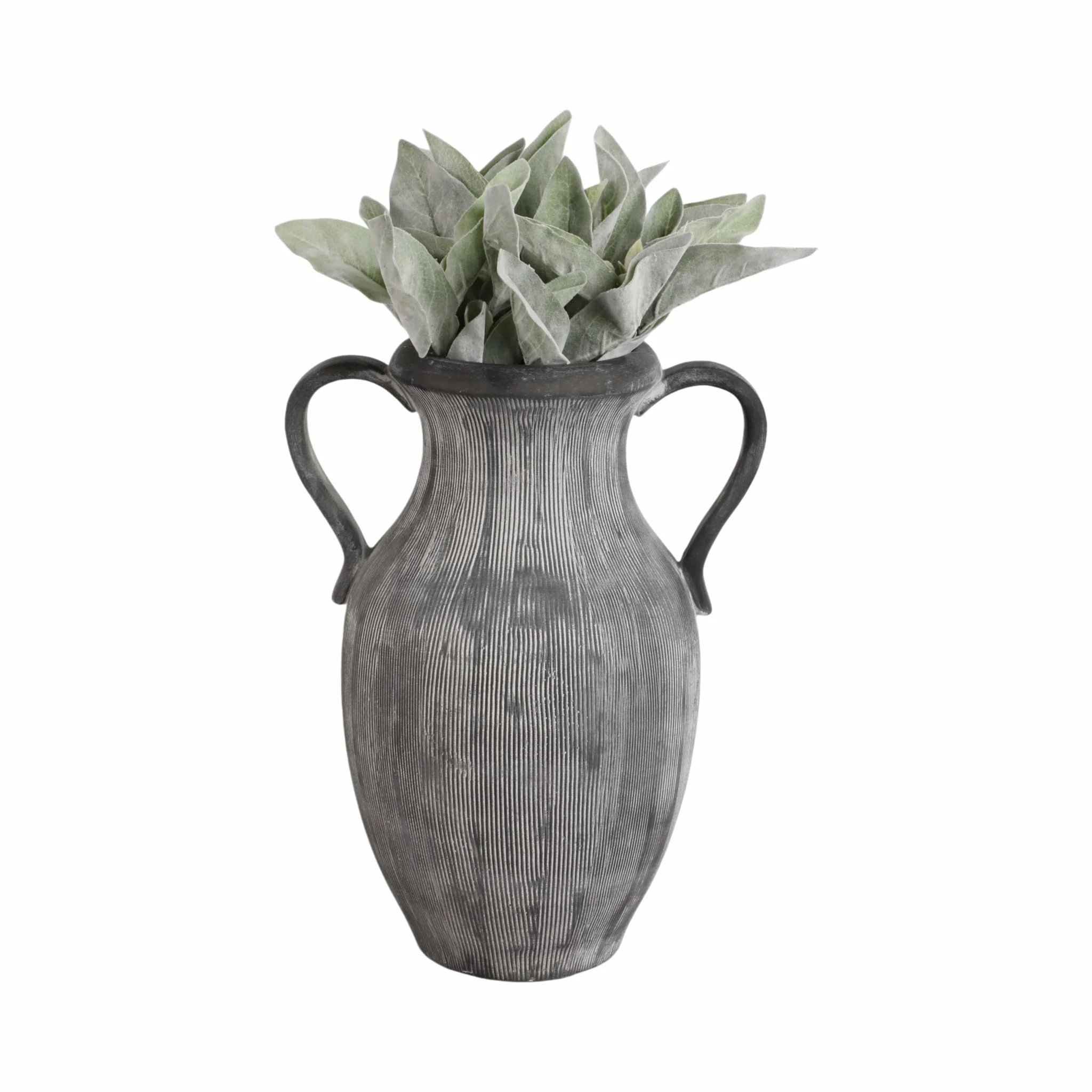 15" Weathered Jug With Handles, Black - Image 2