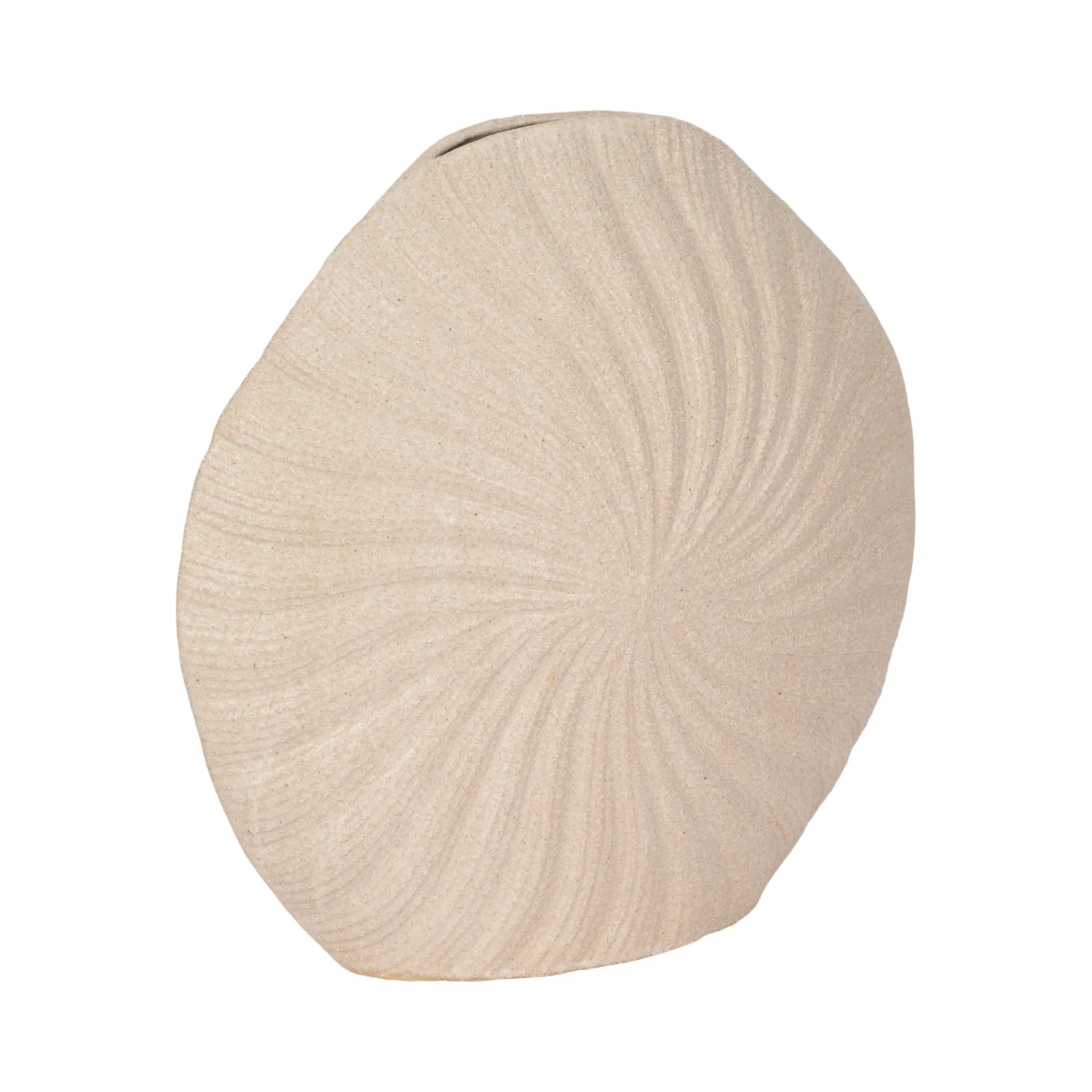 15" White Sand Shell Vase, White - Image 3