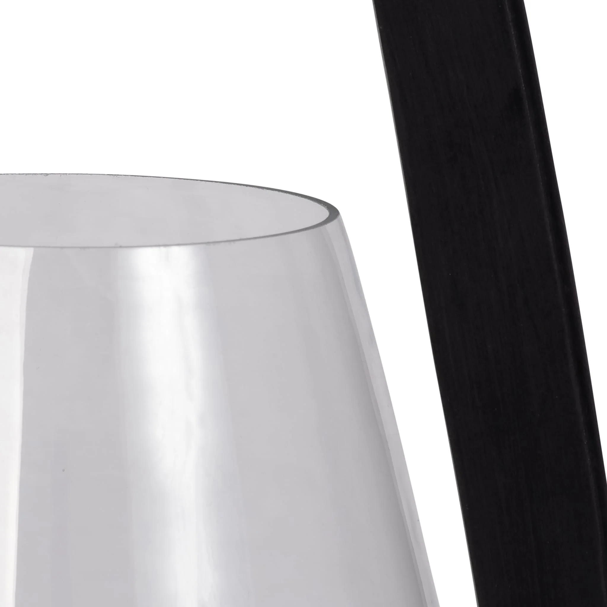 15"h Glass Lantern W/ Wood Handle, Black - Image 4