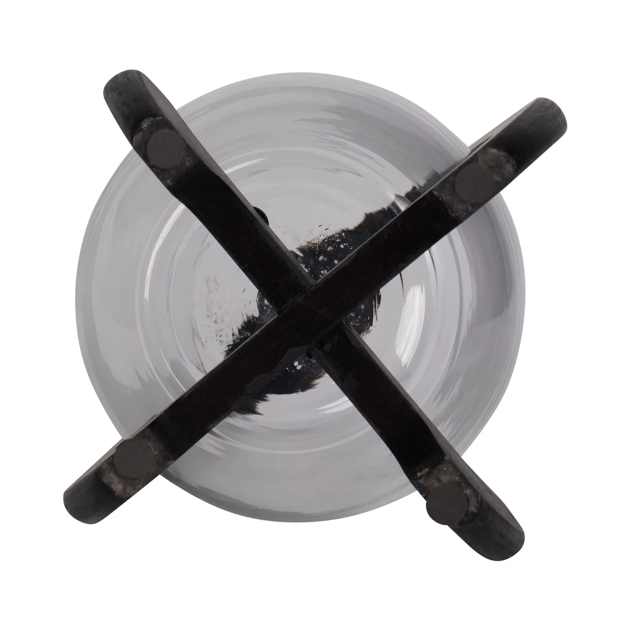 15"h Glass Lantern W/ Wood Handle, Black - Image 6