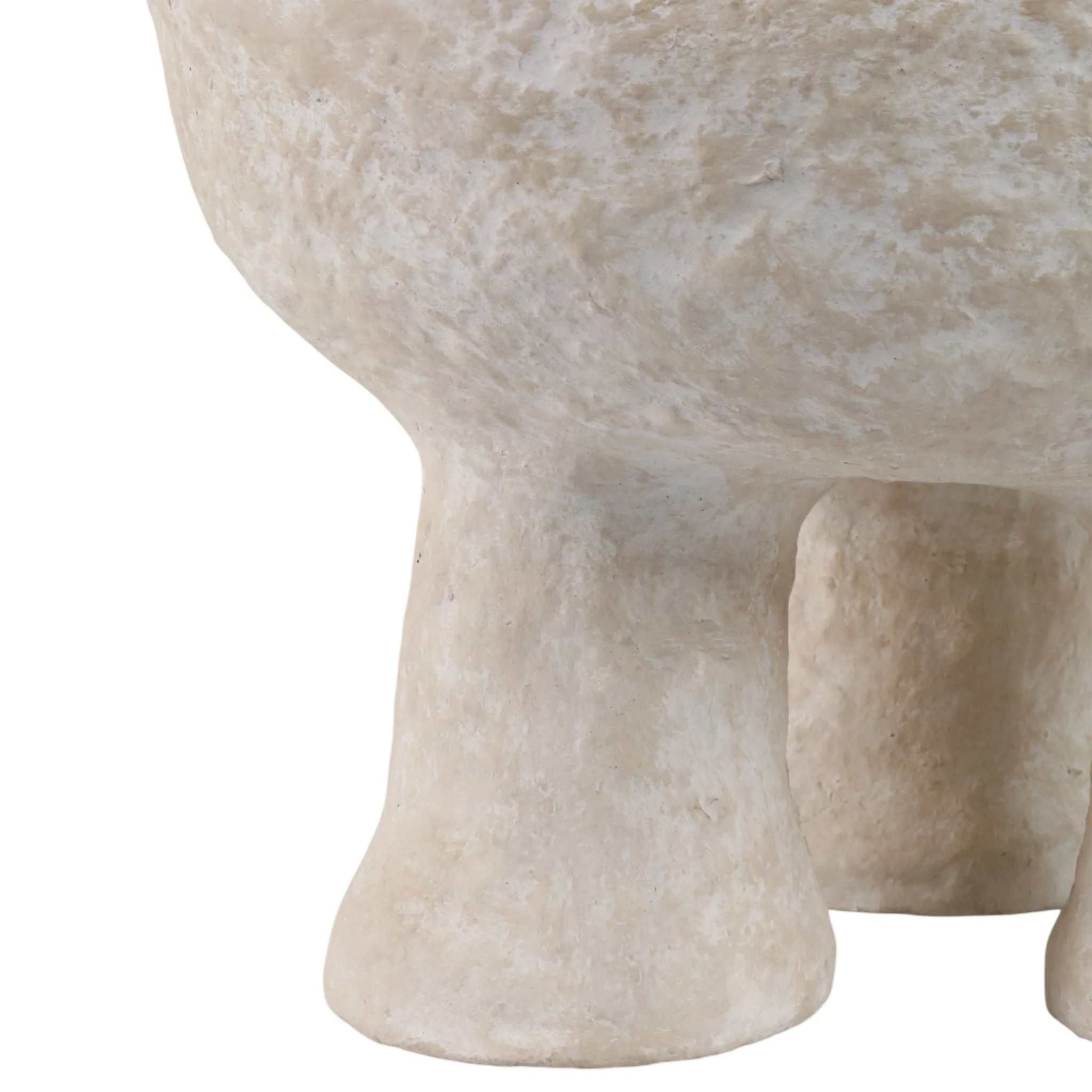 15x10" 3-footed Paper Mache Bowl, White - Image 5
