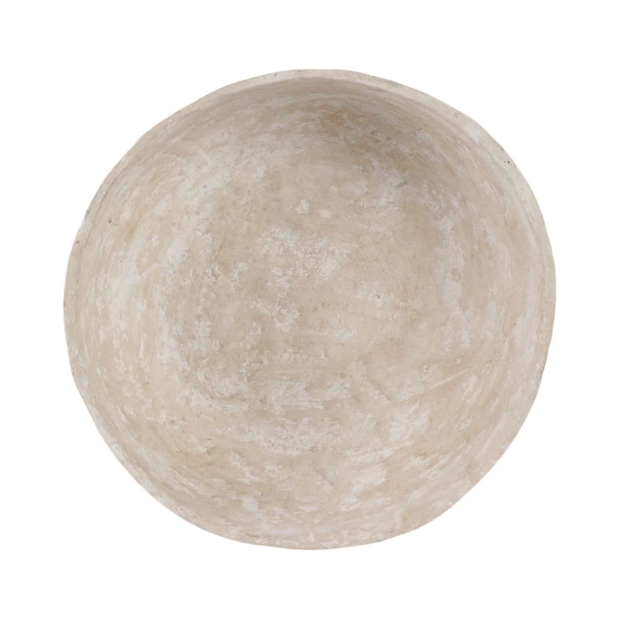 15x10" 3-footed Paper Mache Bowl, White - Image 6