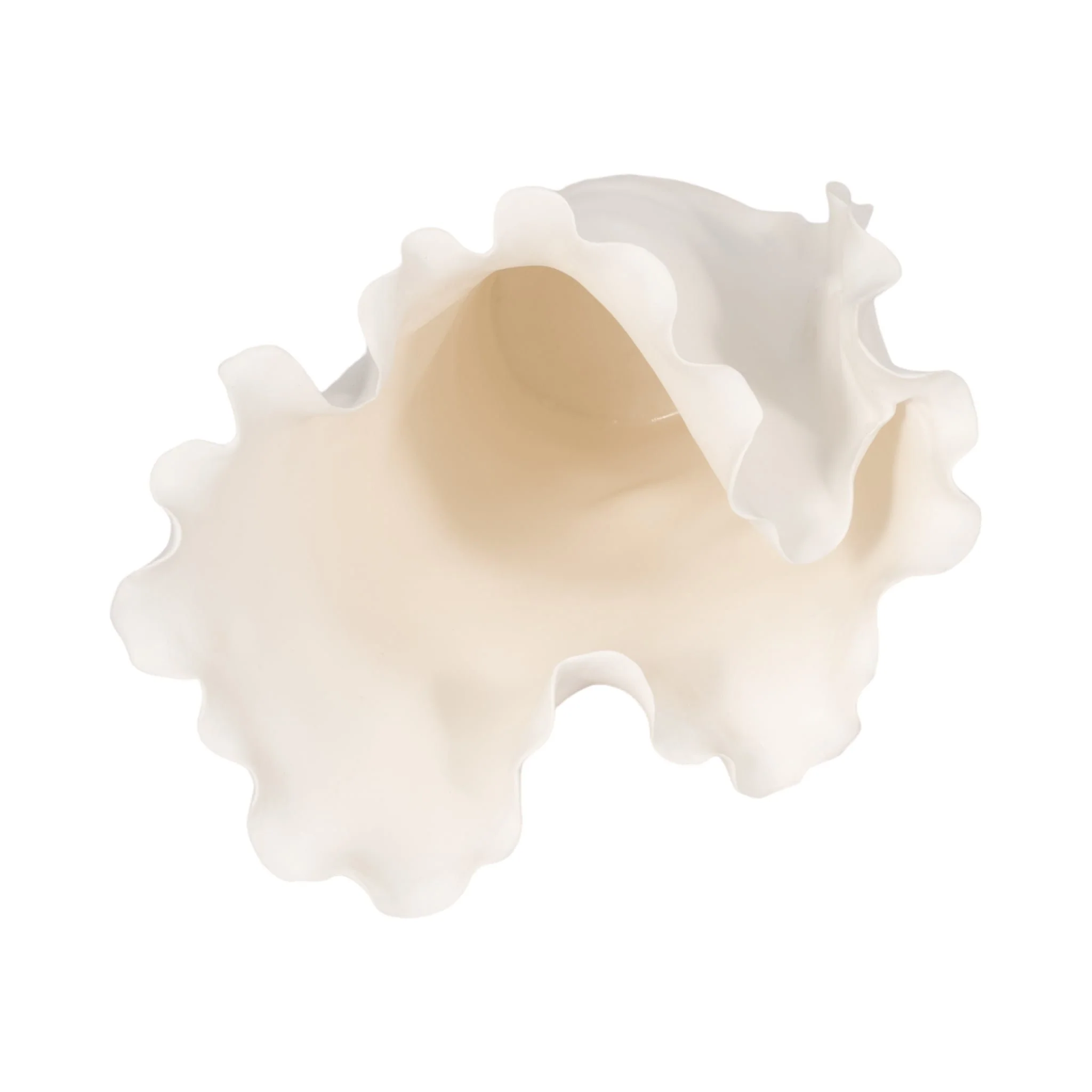 15x11" Handmade Flutter Vase, White - Image 7
