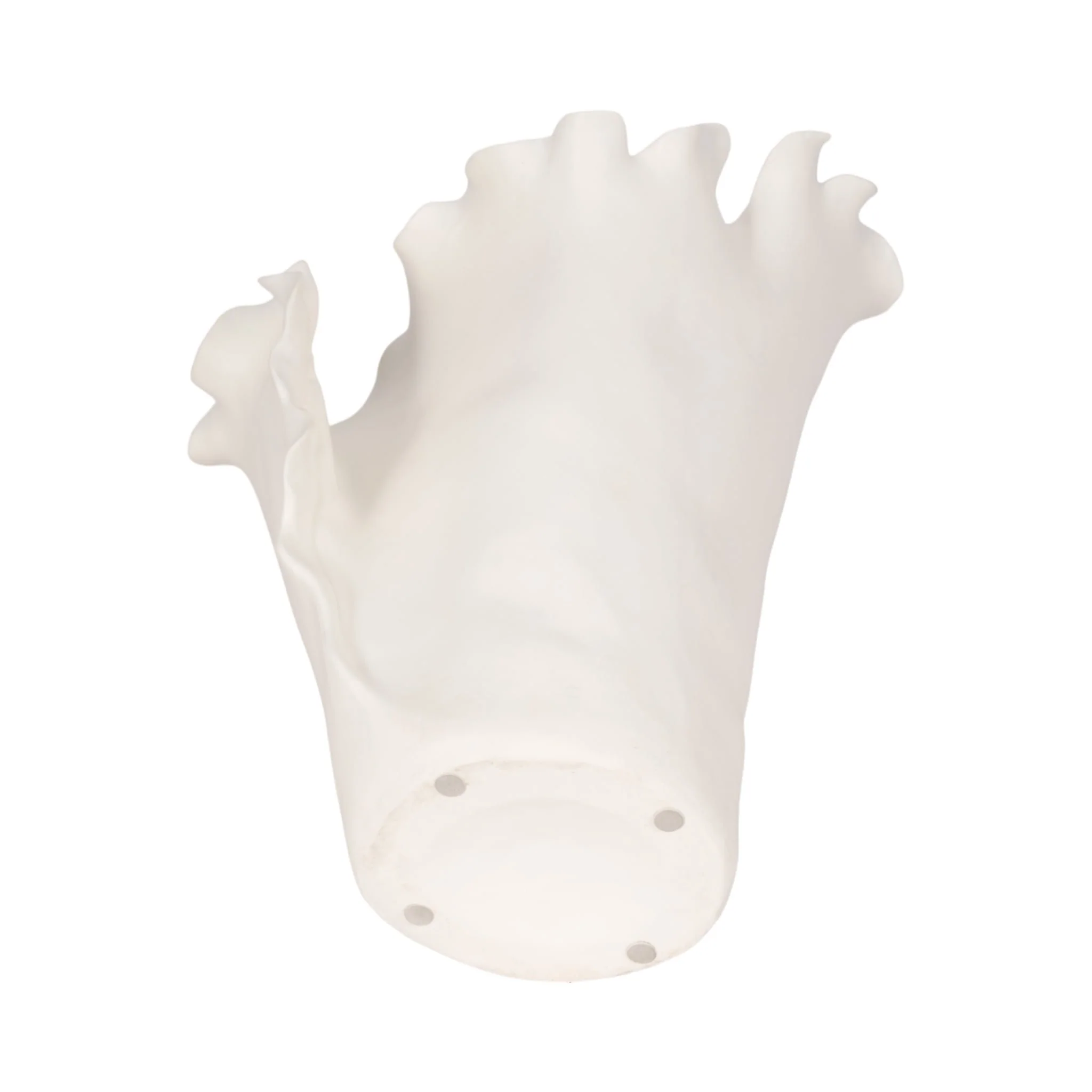 15x11" Handmade Flutter Vase, White - Image 8