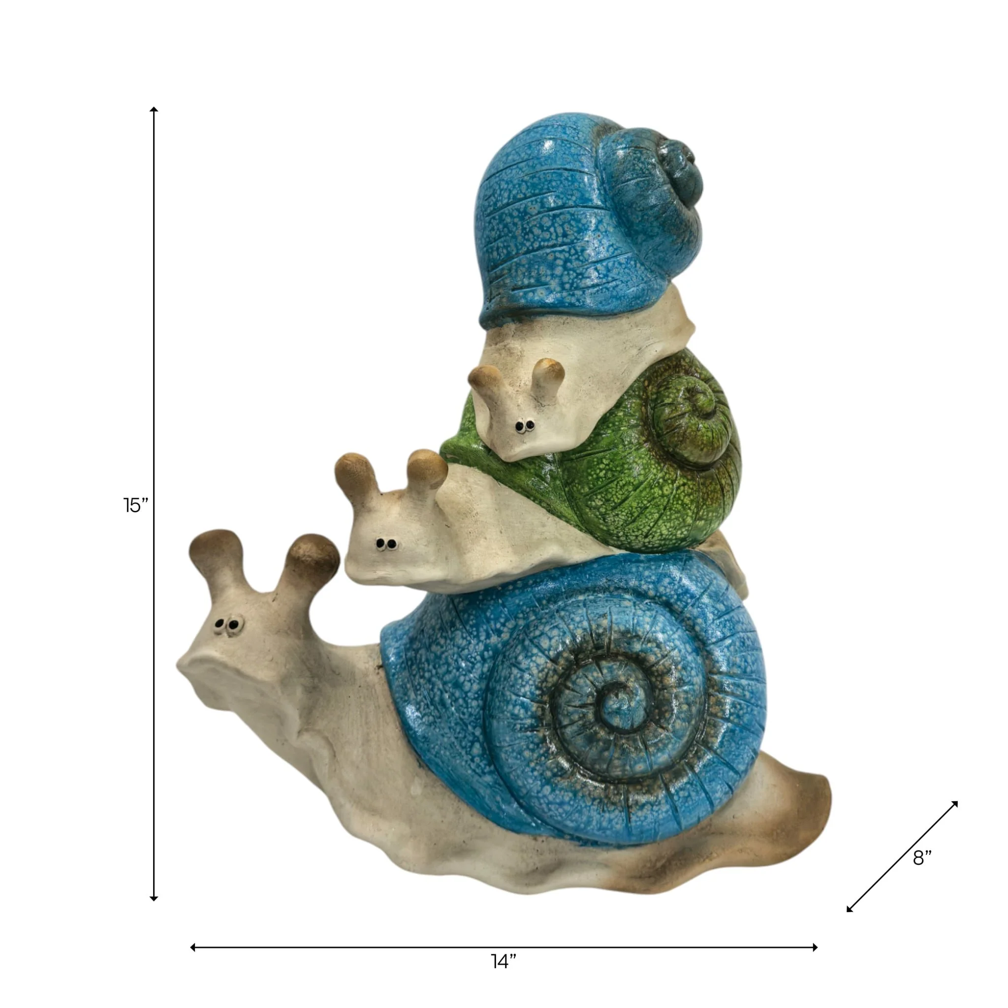 15x14" Stacked Snails With Colored Shells, Ivory M - Image 8