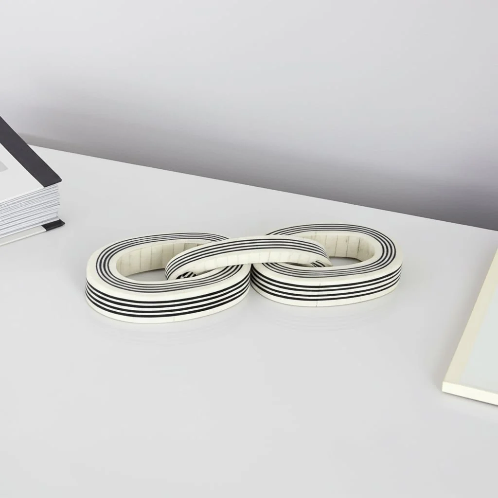 15x5" 3-link Resin Chain With Lines, White/black - Image 11