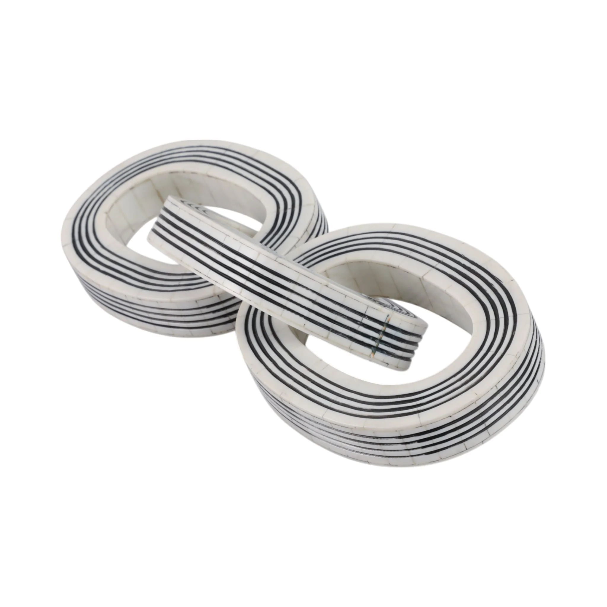 15x5" 3-link Resin Chain With Lines, White/black - Image 2