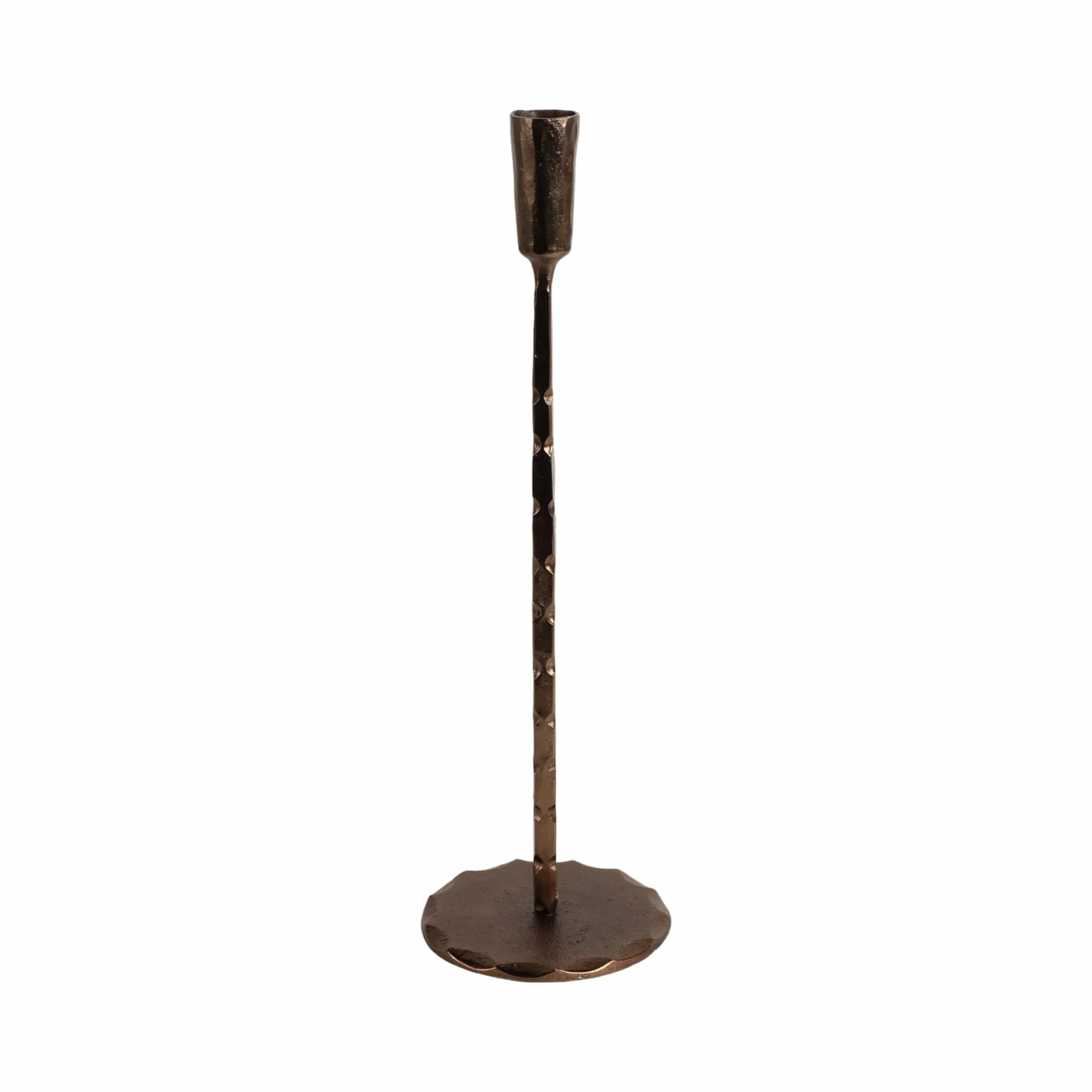 15x5" Forged Cast Iron Taper Holder, Matte Bronze - Image 3