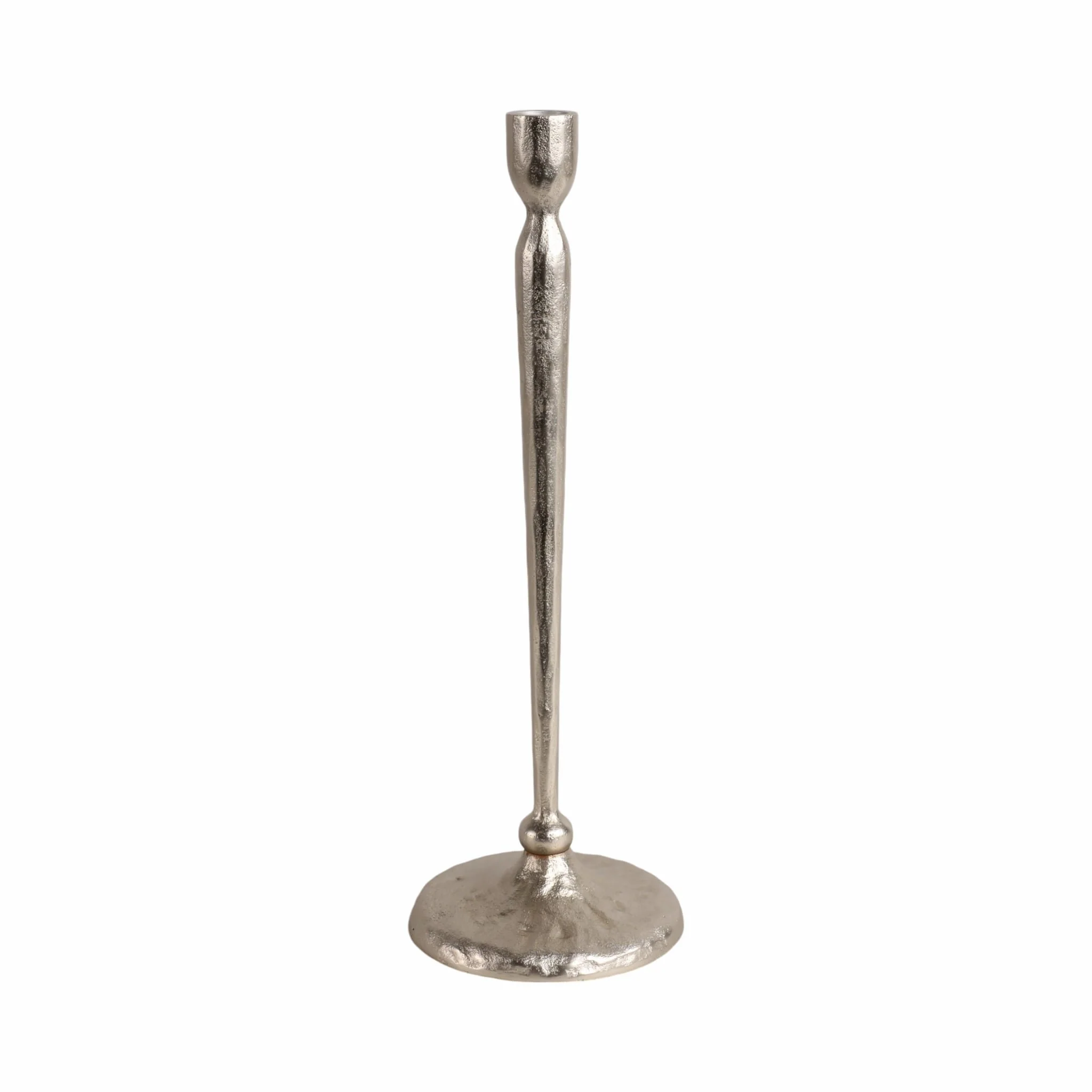 15x5" Traditional Cast Iron Taper Holder, Silver - Image 3