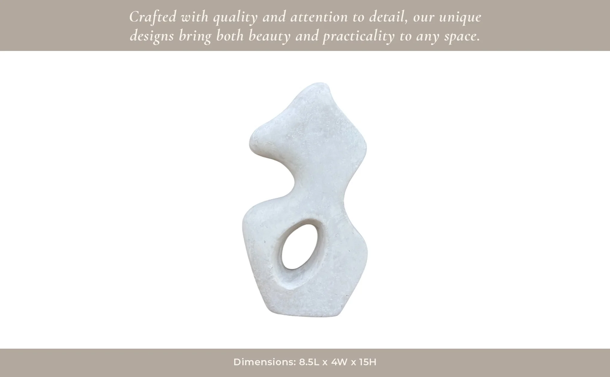 15x8" Paper Mache Squiggle Sculpture, White - Image 13