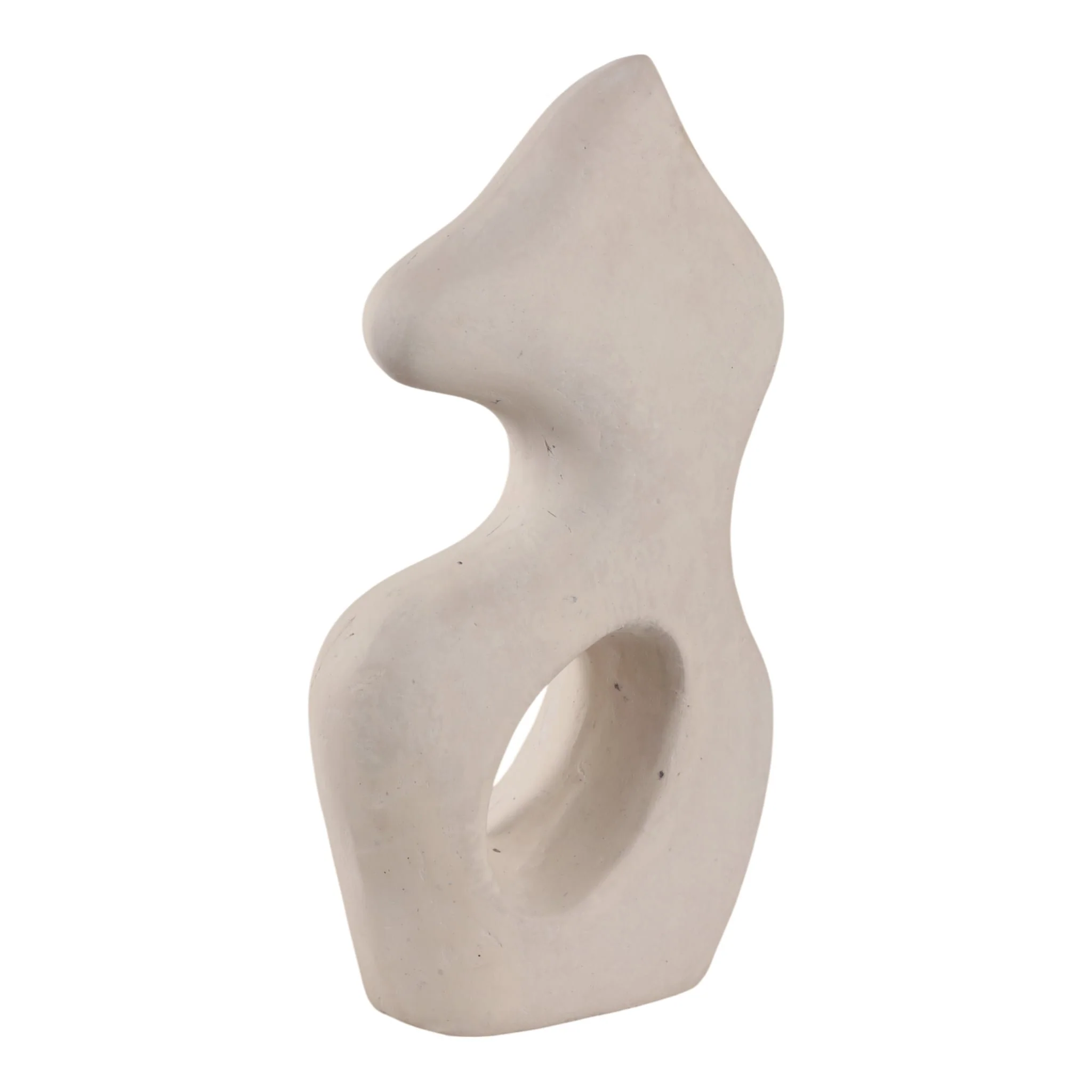15x8" Paper Mache Squiggle Sculpture, White - Image 2