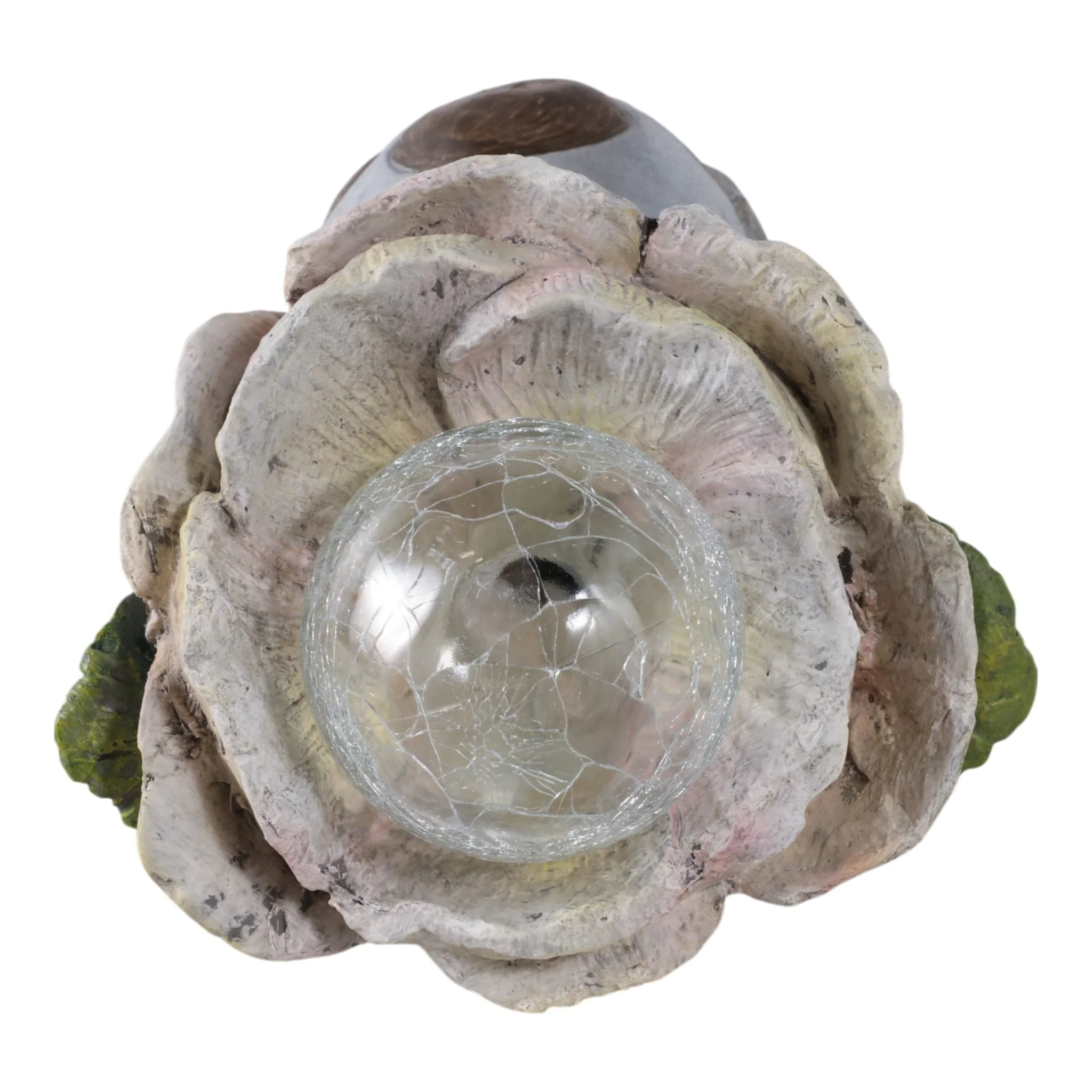 15x9" Turtle Holding Large Solar Flower, Grey Mult - Image 6