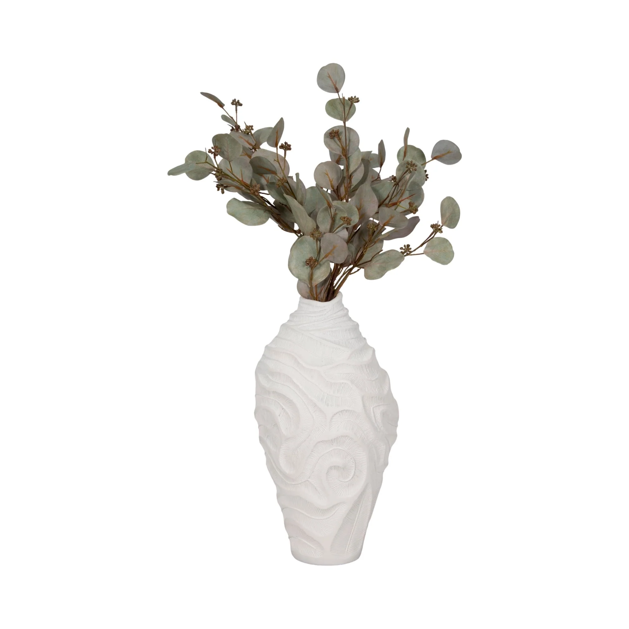 16" Coastal Coral Vase, White - Image 2