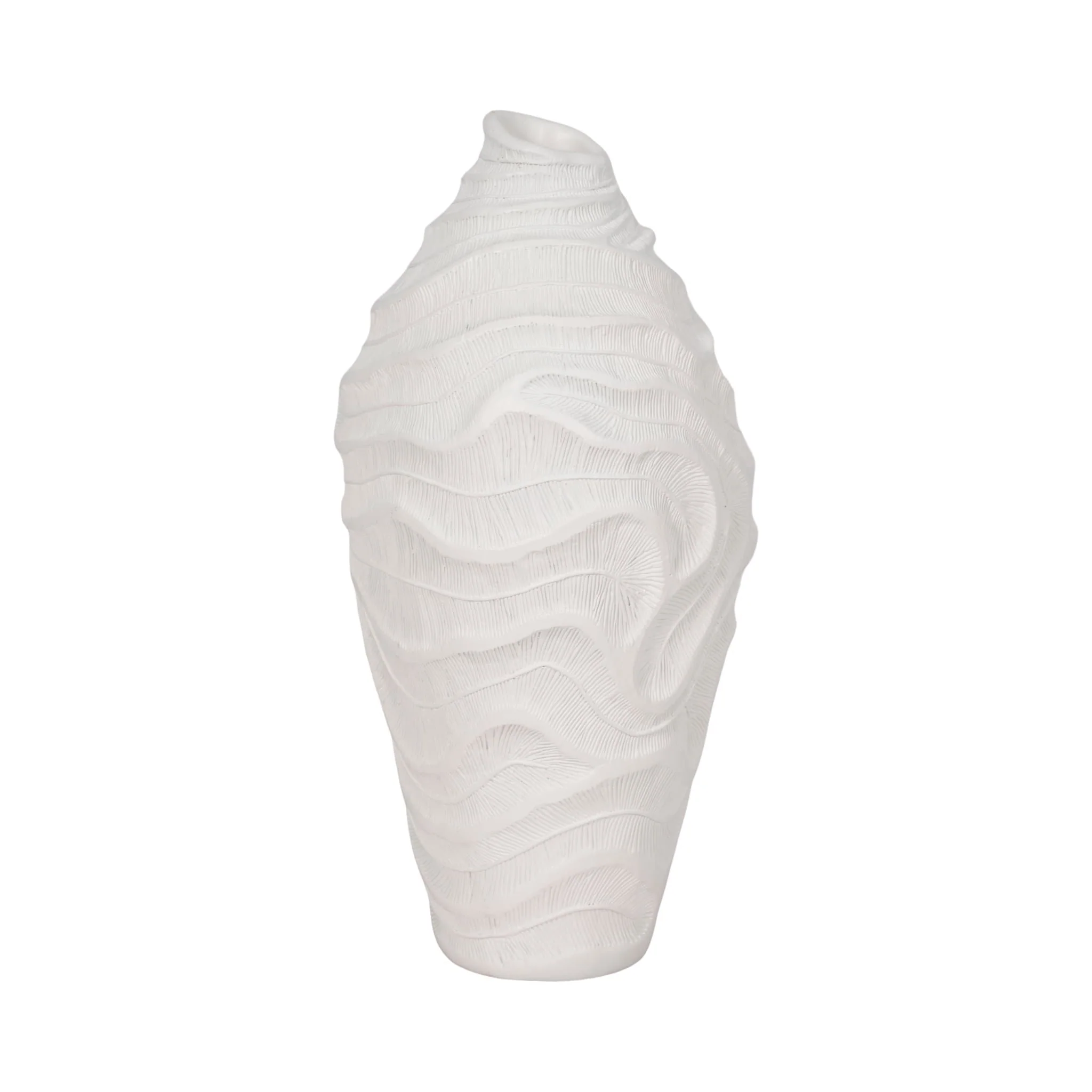 16" Coastal Coral Vase, White - Image 4