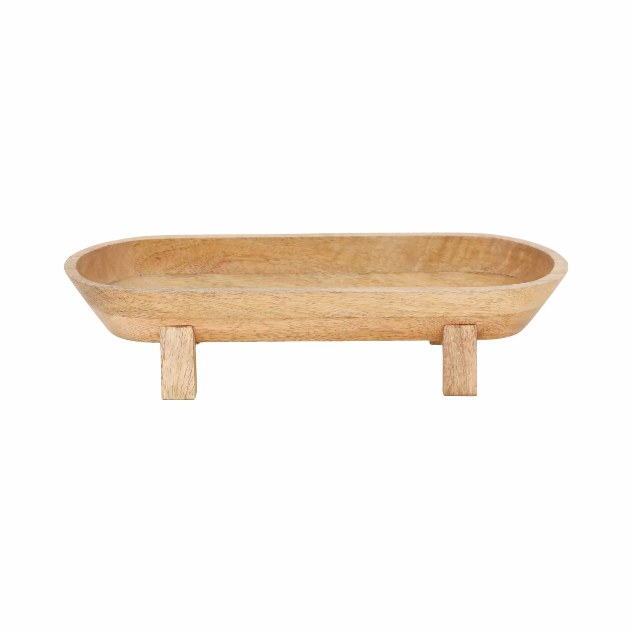 16" Footed Oval Bowl, Nat - Image 4