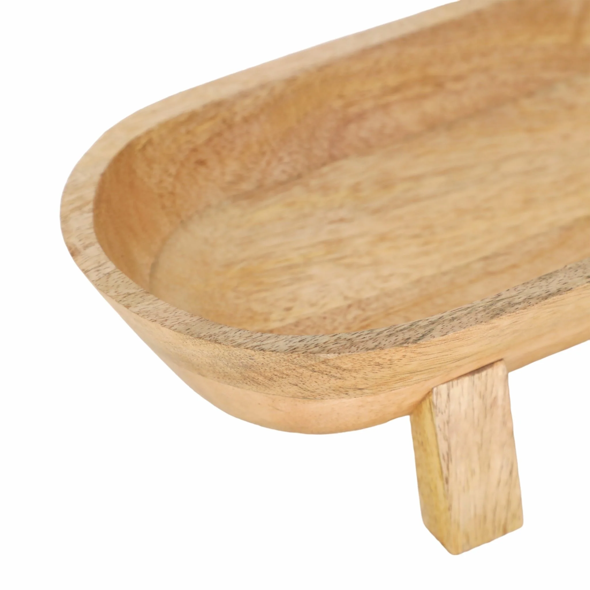 16" Footed Oval Bowl, Nat - Image 6