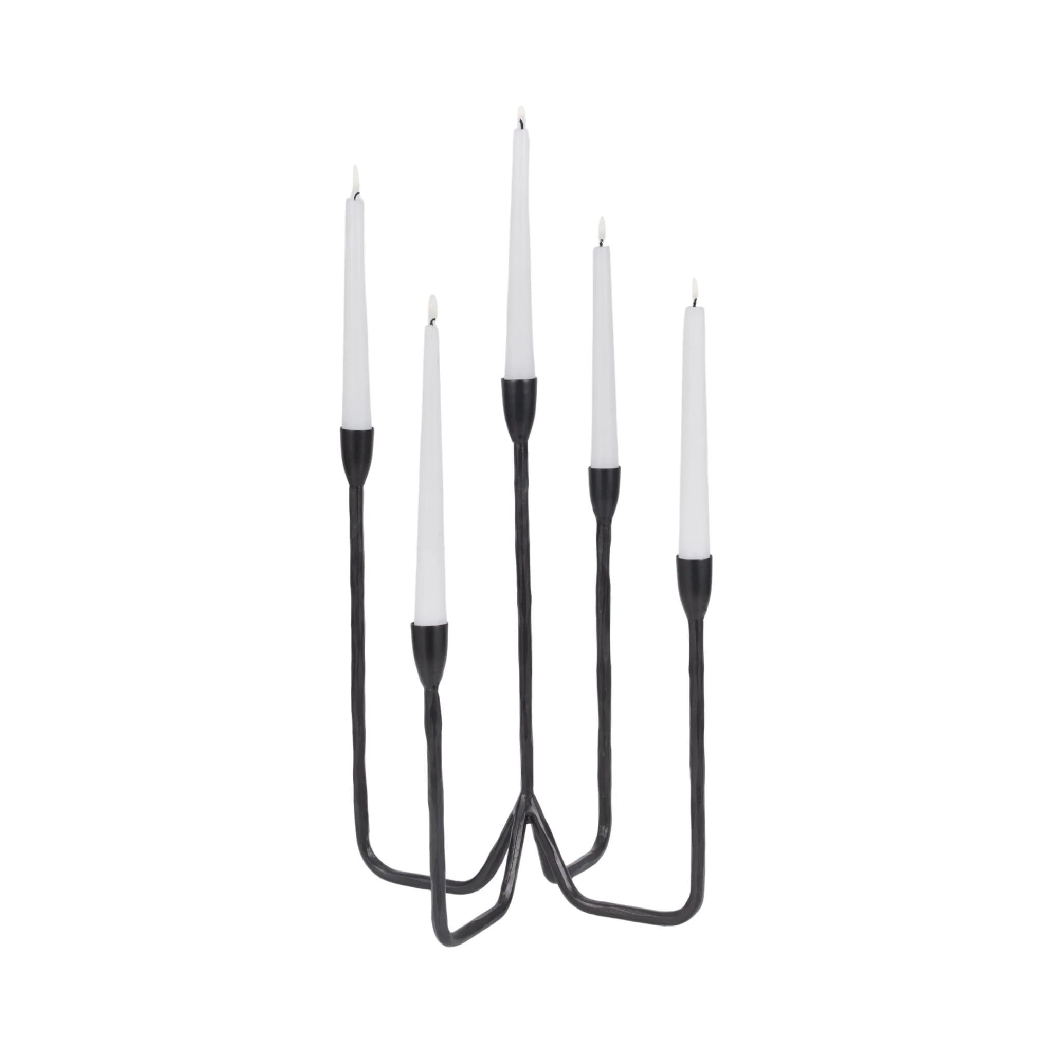 16" Forged 5-taper Candle Holder, Black - Image 2