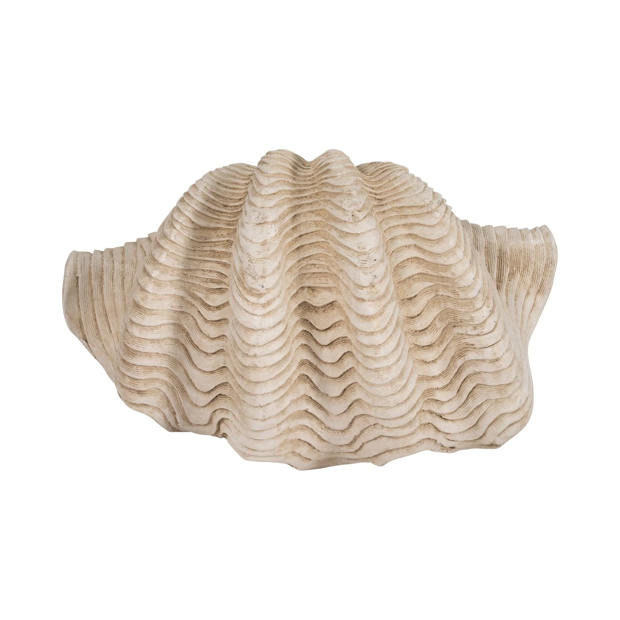 16" Pearlized Clam Shell Bowl, Ivory - Image 7