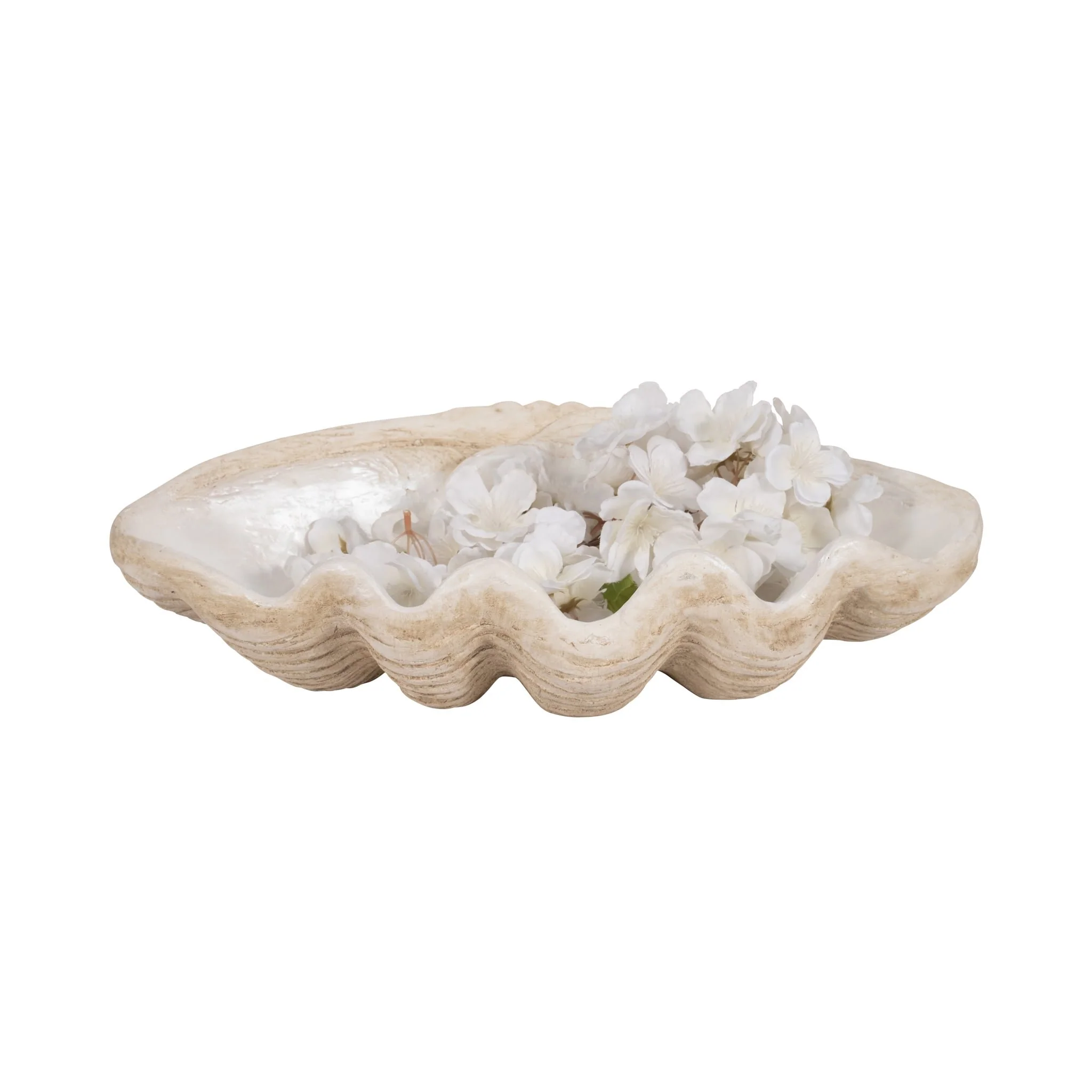 16" Pearlized Shell Bowl, Ivory - Image 2