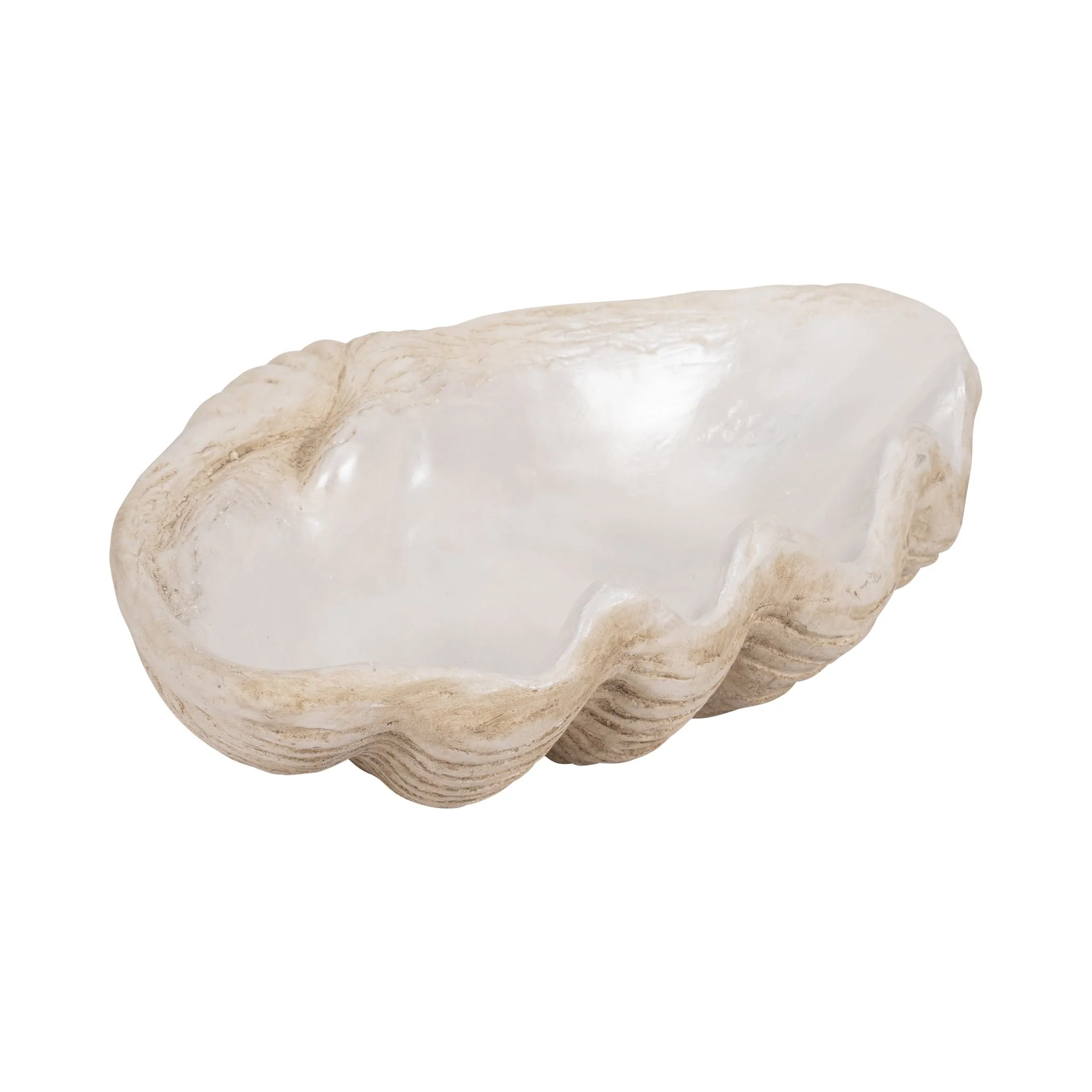 16" Pearlized Shell Bowl, Ivory - Image 3
