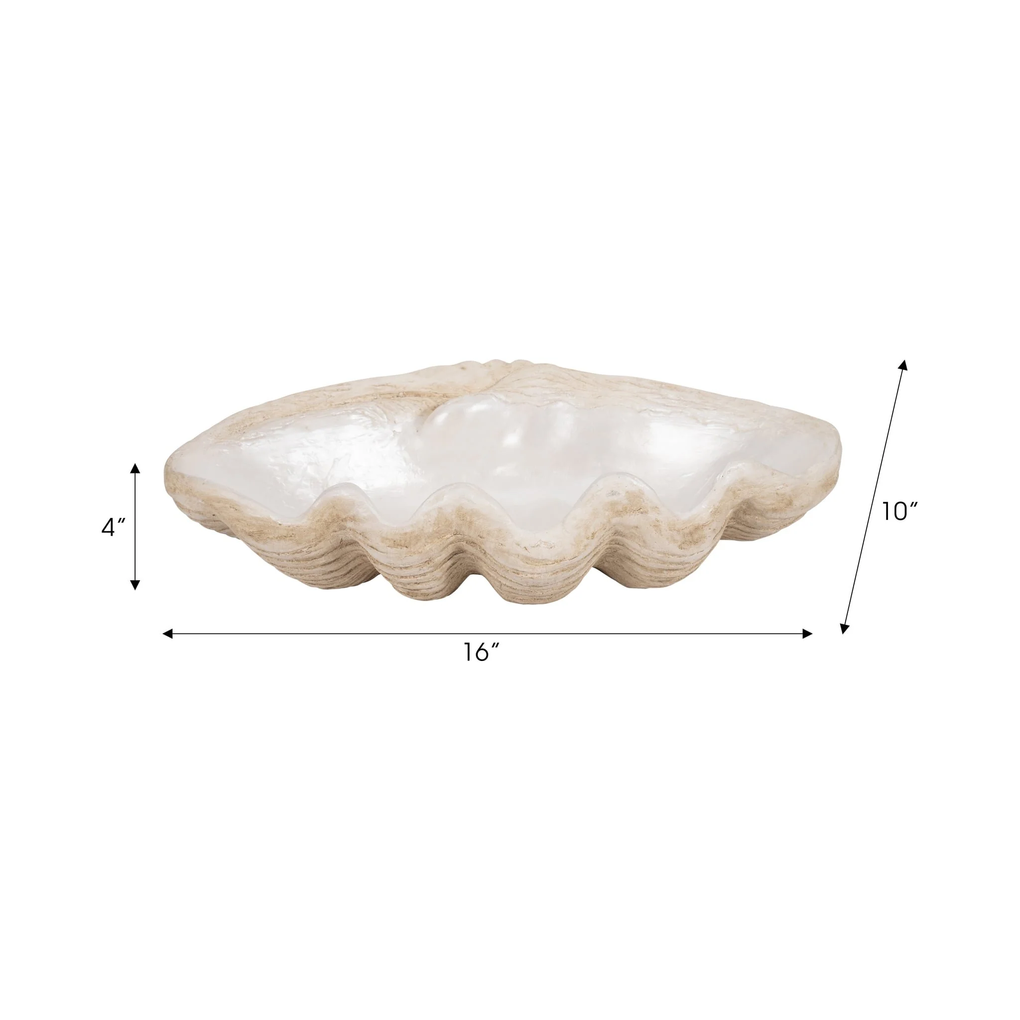 16" Pearlized Shell Bowl, Ivory - Image 9