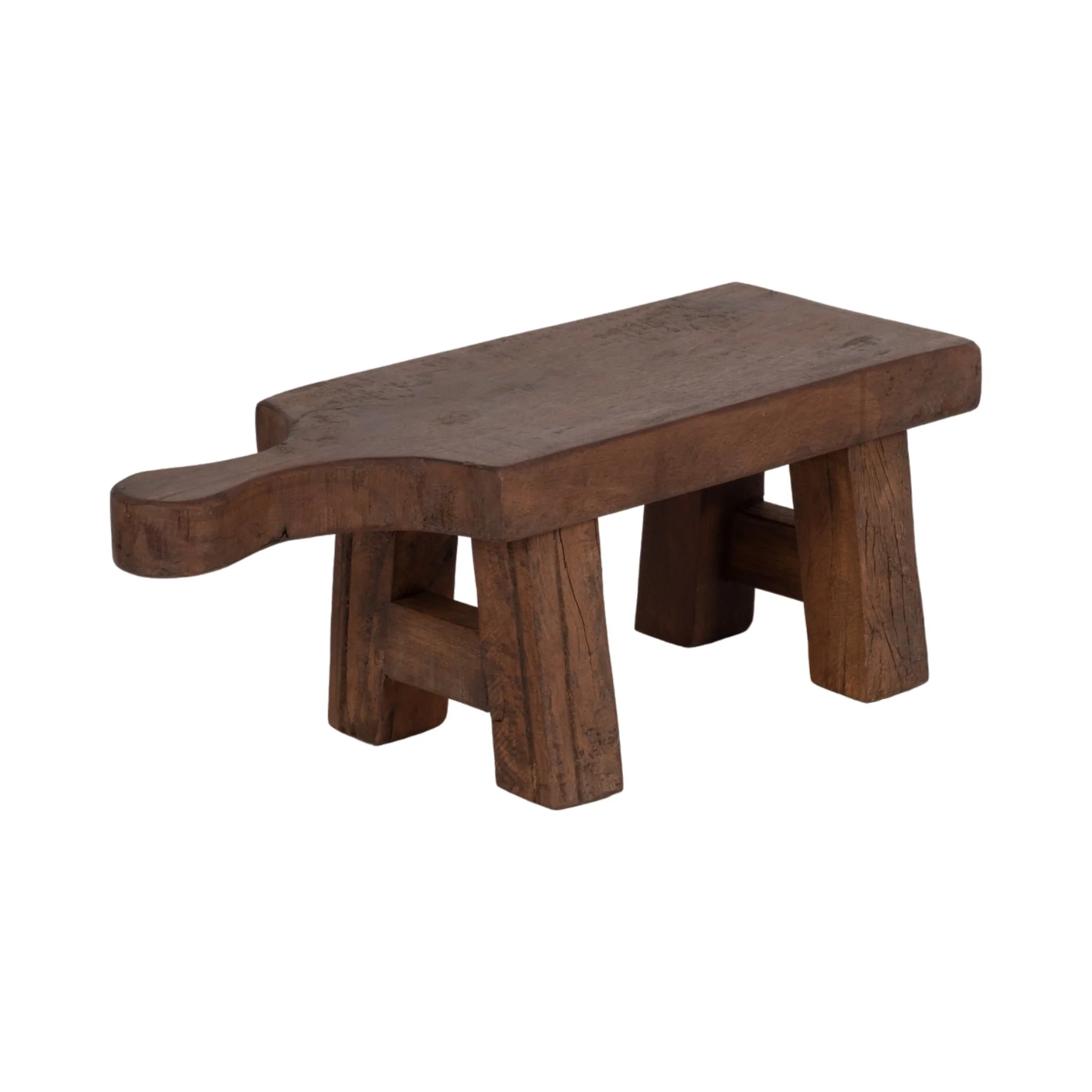 16" Reclaimed Wood Riser With Handle, Brown - Image 3