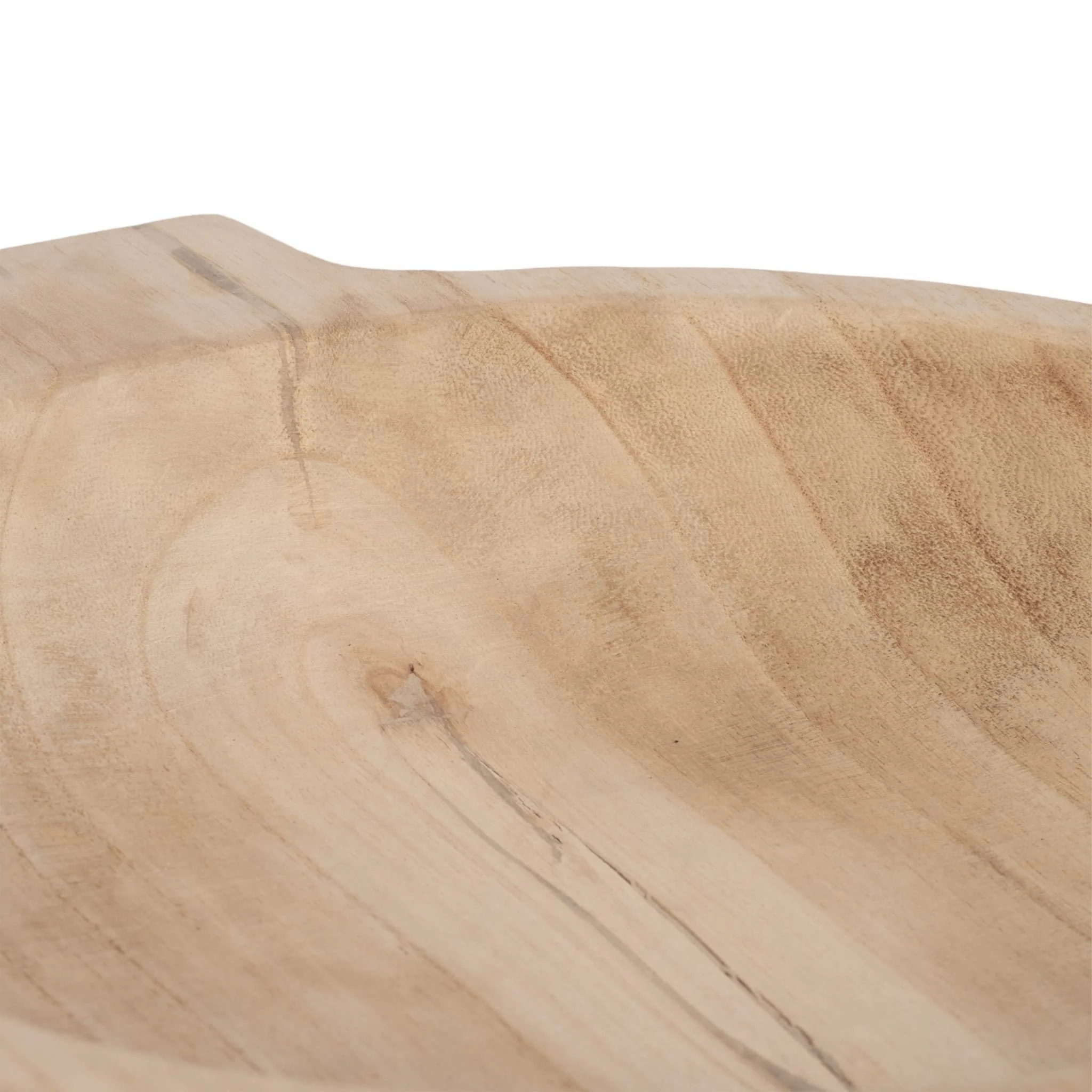 16" Round Wood Bowl With Handles, Natural - Image 5