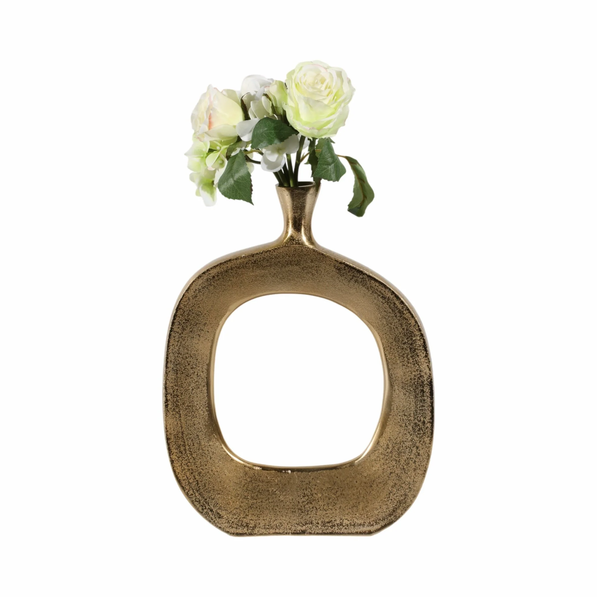 16" Short Open Cut Out Vase, Champagne - Image 2